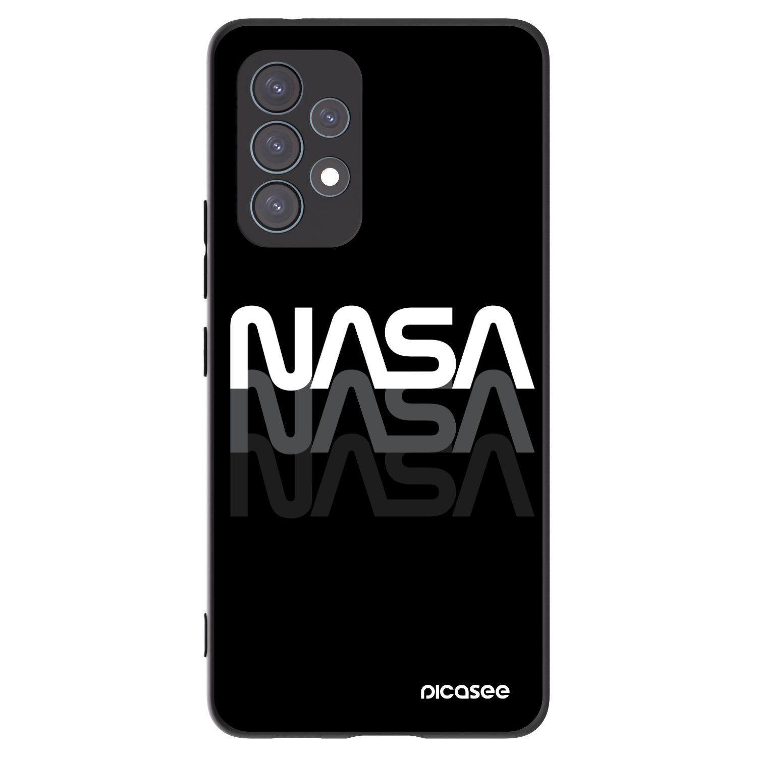 Picasee Samsung Galaxy A53 5G A536 Hülle - Schwarzes Silikon - NASA Triple