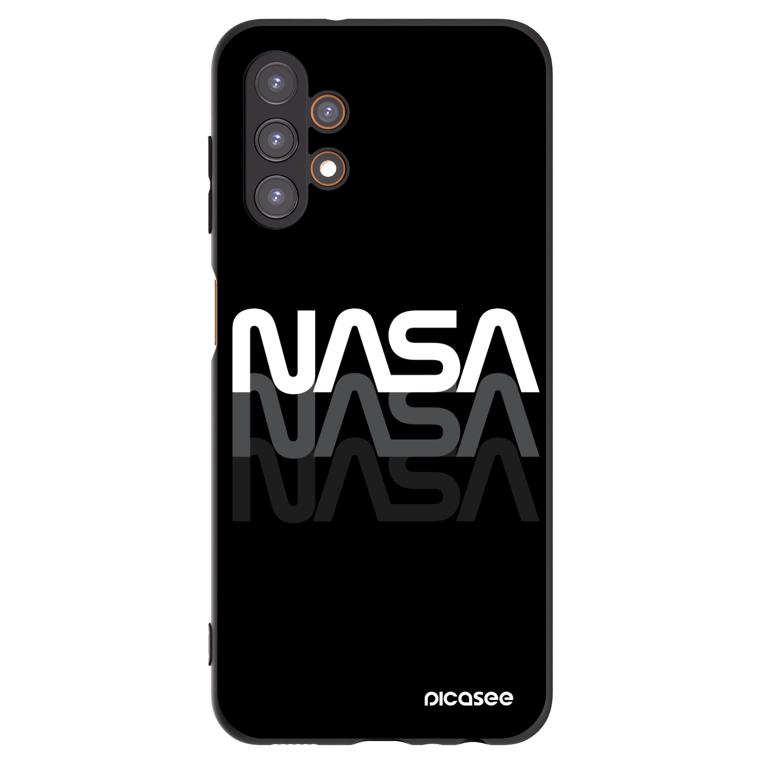 Picasee Samsung Galaxy A13 4G A135 Hülle - Schwarzes Silikon - NASA Triple