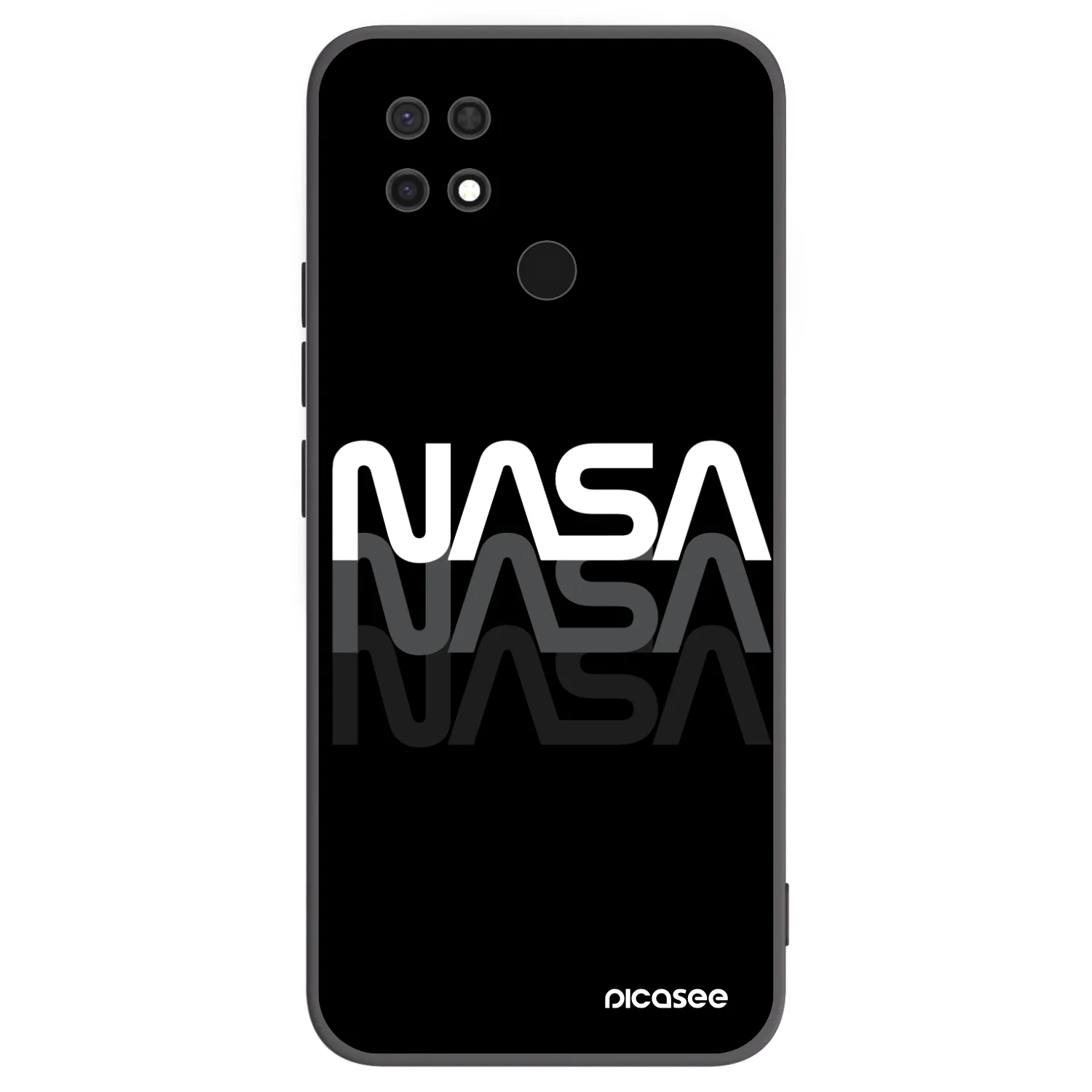 Picasee Xiaomi Redmi 10C Hülle - Schwarzes Silikon - NASA Triple