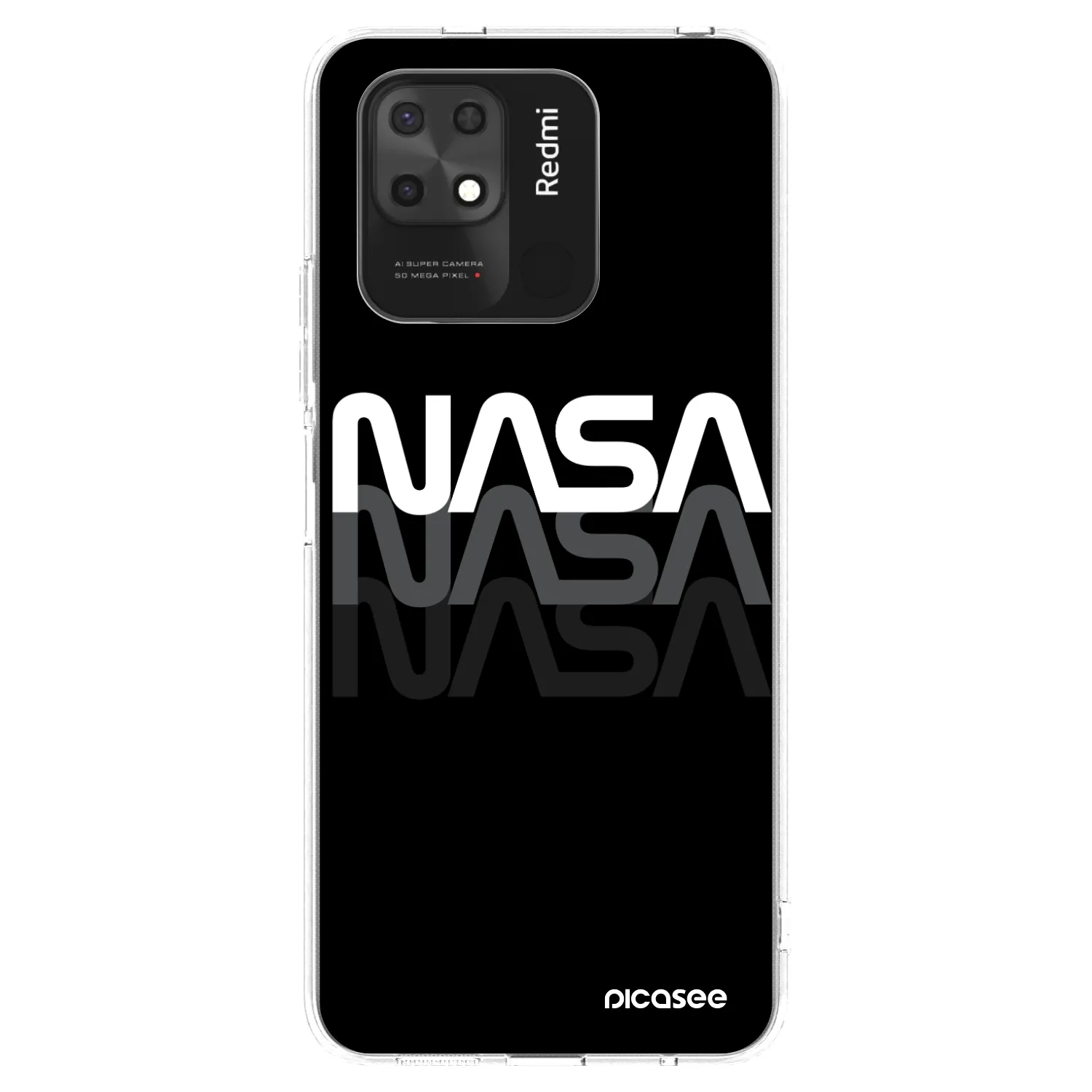 Picasee Xiaomi Redmi 10C Hülle - Transparentes Silikon - NASA Triple