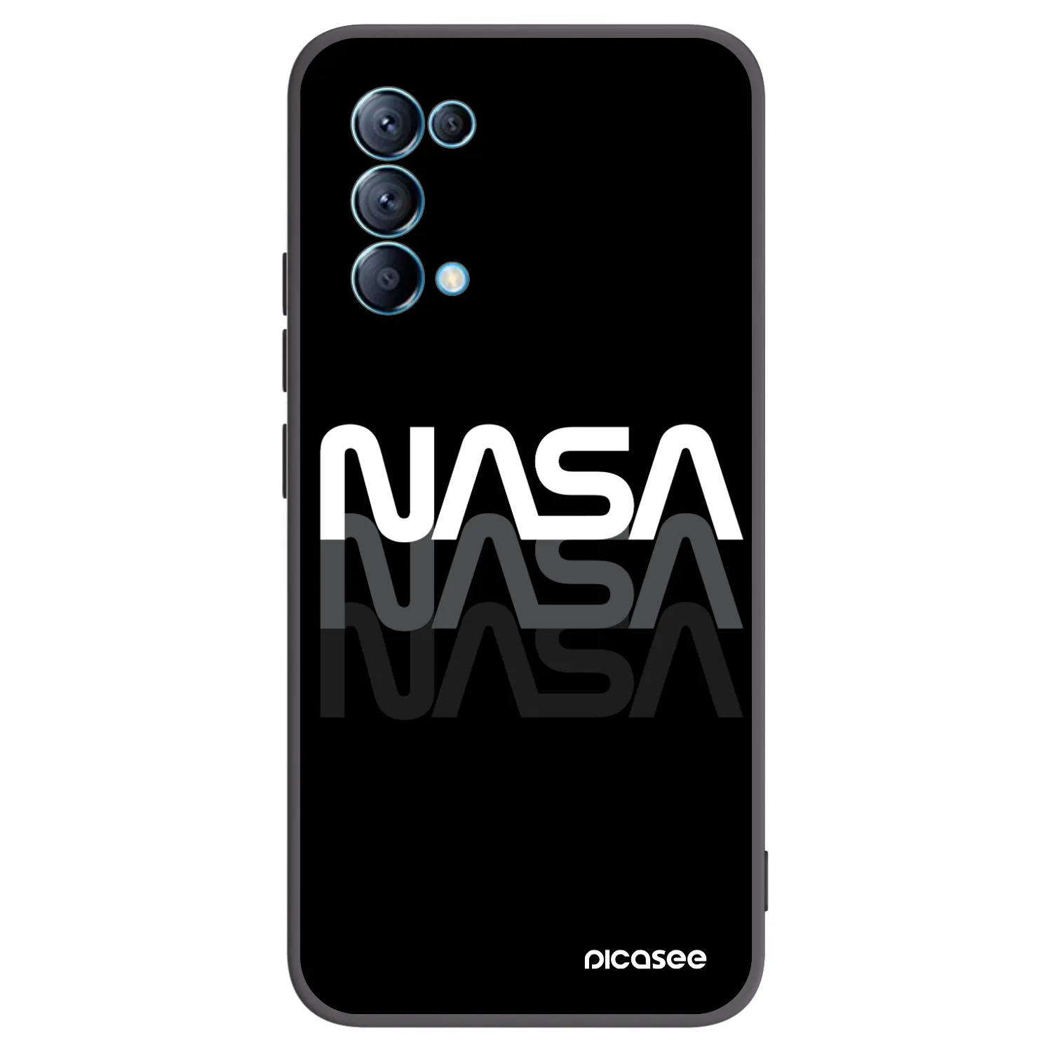 Picasee OPPO Reno 5 5G Hülle - Schwarzes Silikon - NASA Triple