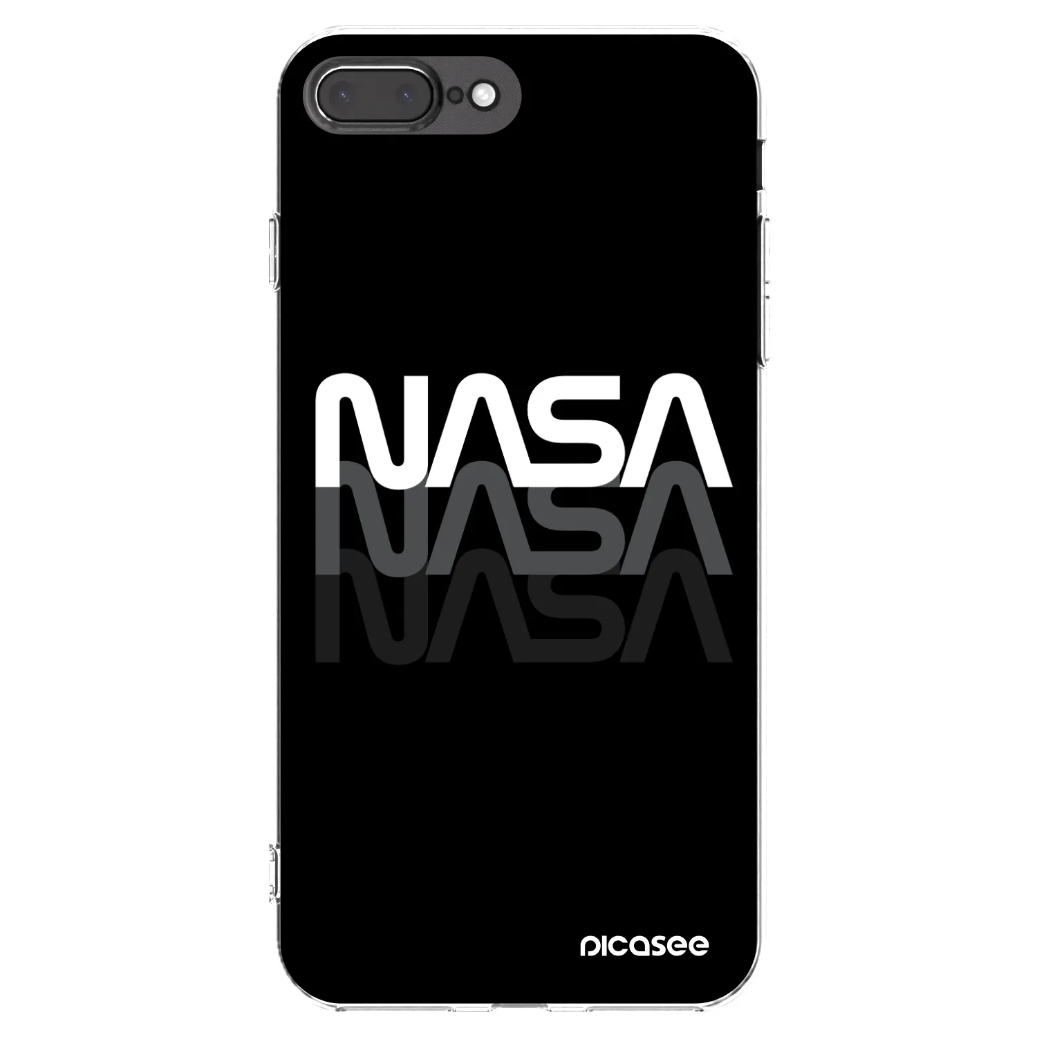 Picasee Apple iPhone 8 Plus Hülle - Transparentes Silikon - NASA Triple