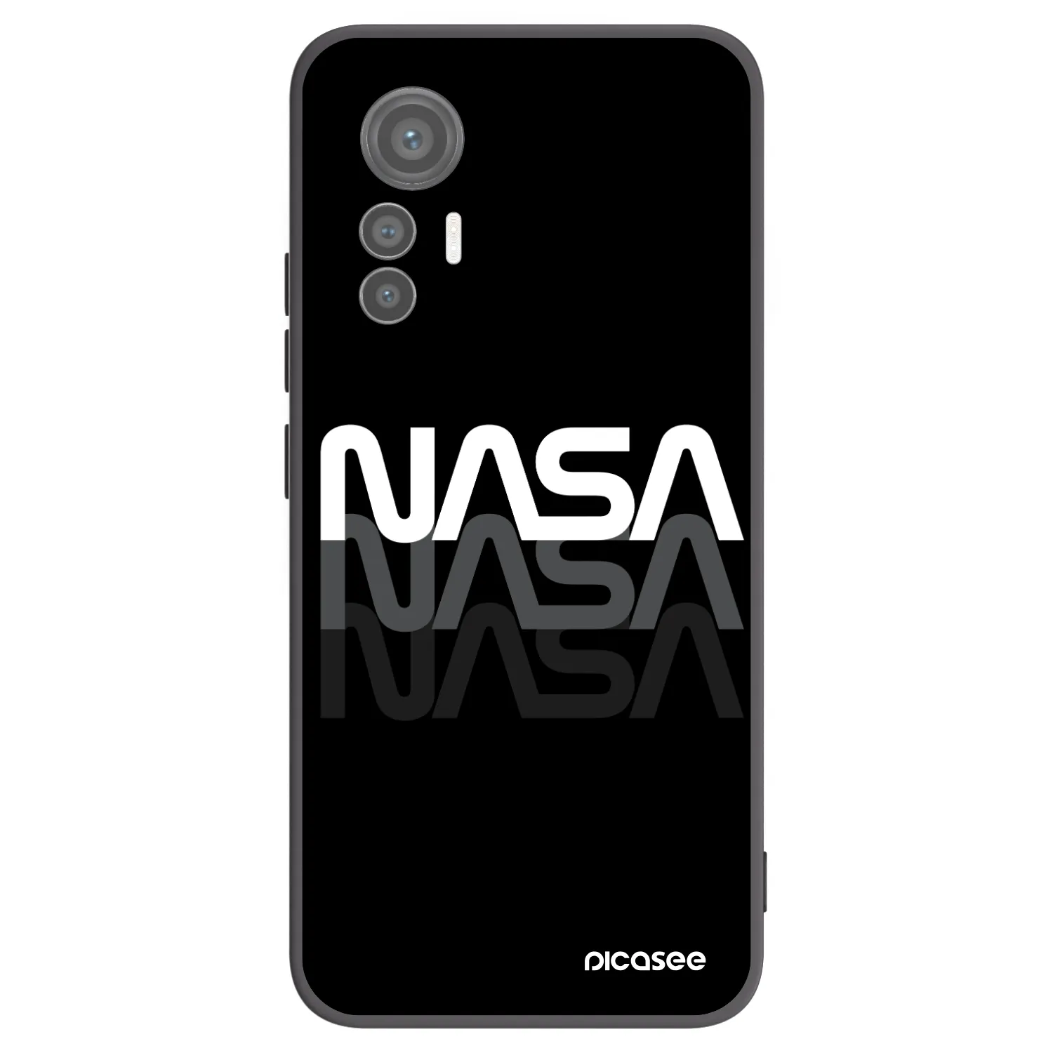 Picasee Xiaomi 12 Lite Hülle - Schwarzes Silikon - NASA Triple
