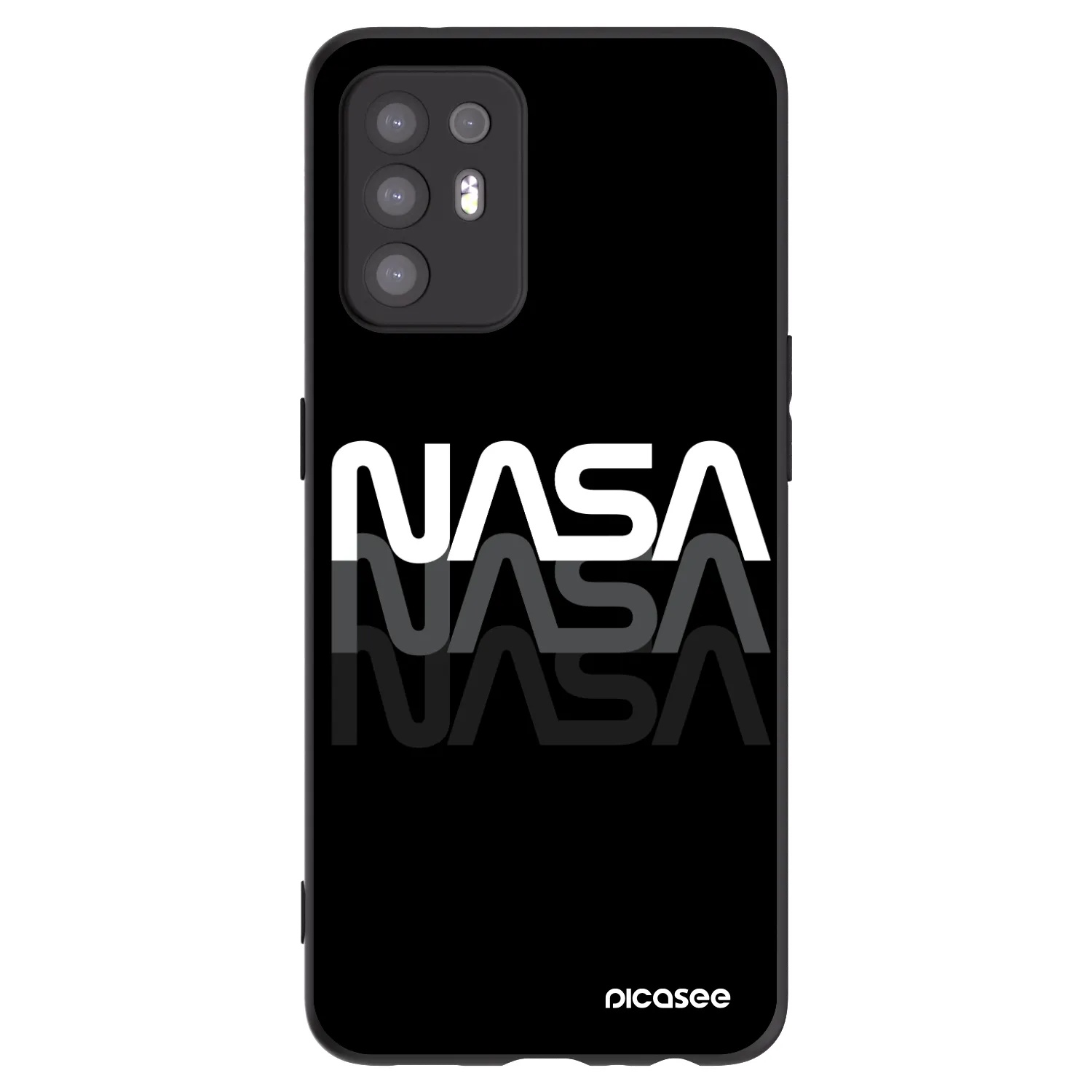 Picasee OPPO A94 5G Hülle - Schwarzes Silikon - NASA Triple