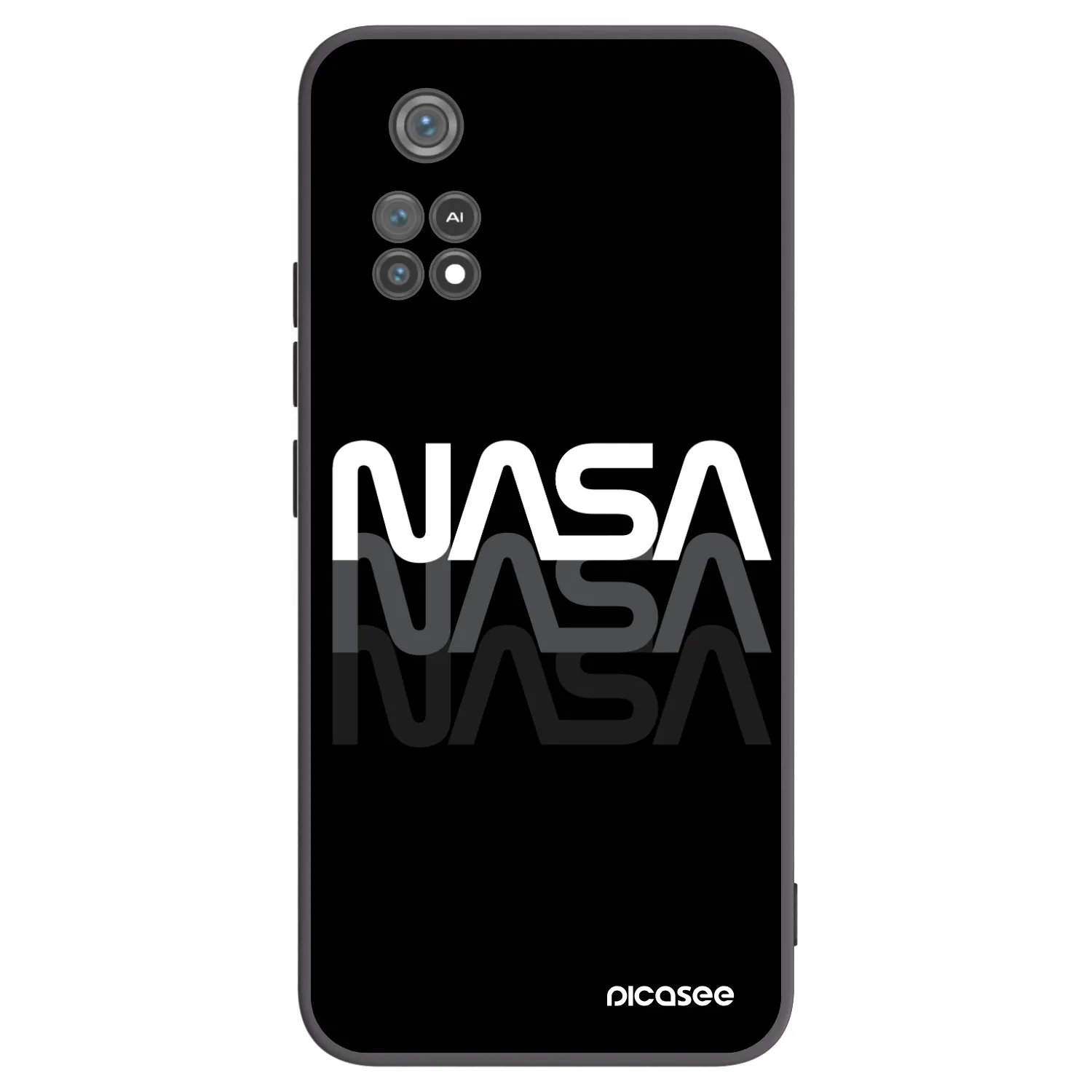 Picasee Xiaomi Poco M4 Pro Hülle - Schwarzes Silikon - NASA Triple