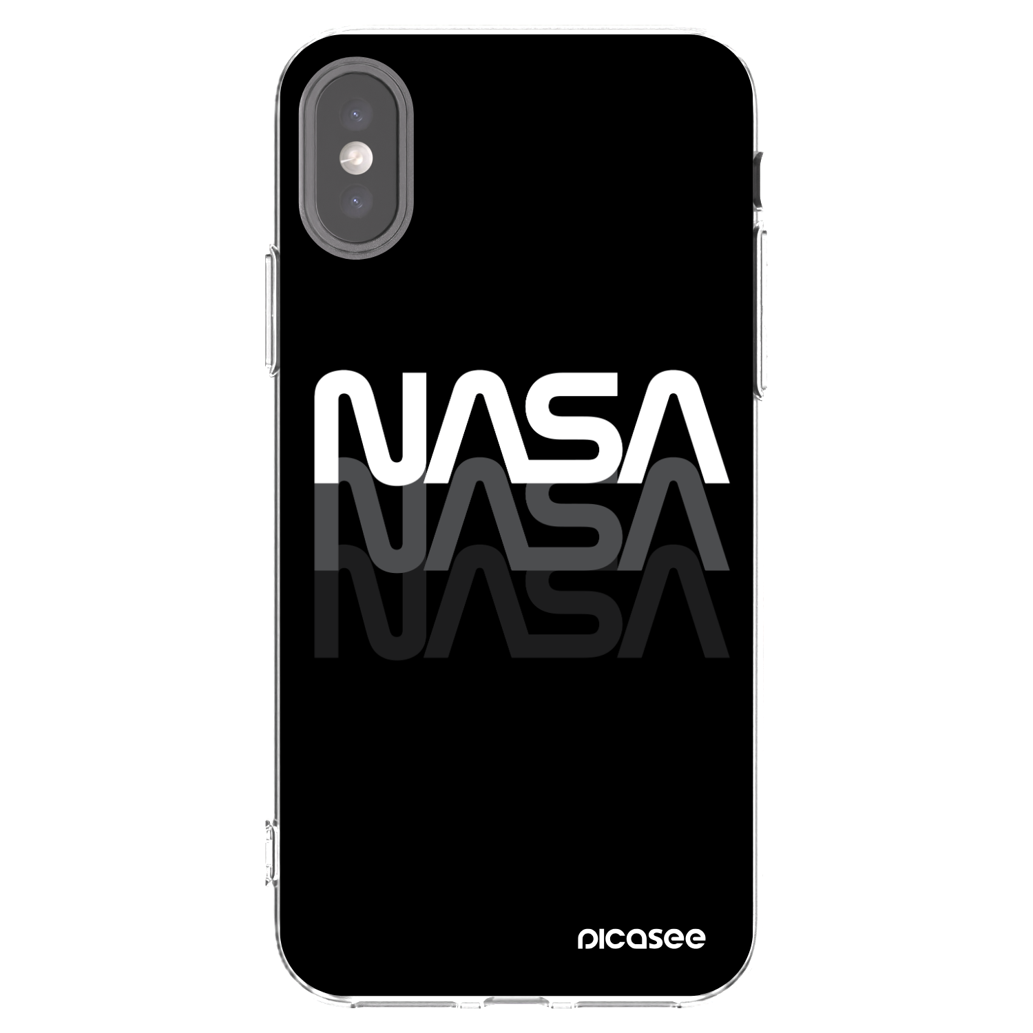 Picasee Apple iPhone X/XS Hülle - Transparentes Silikon - NASA Triple