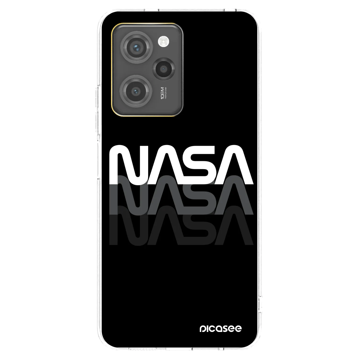 Picasee Xiaomi Poco X5 Pro Hülle - Schwarzes Silikon - NASA Triple