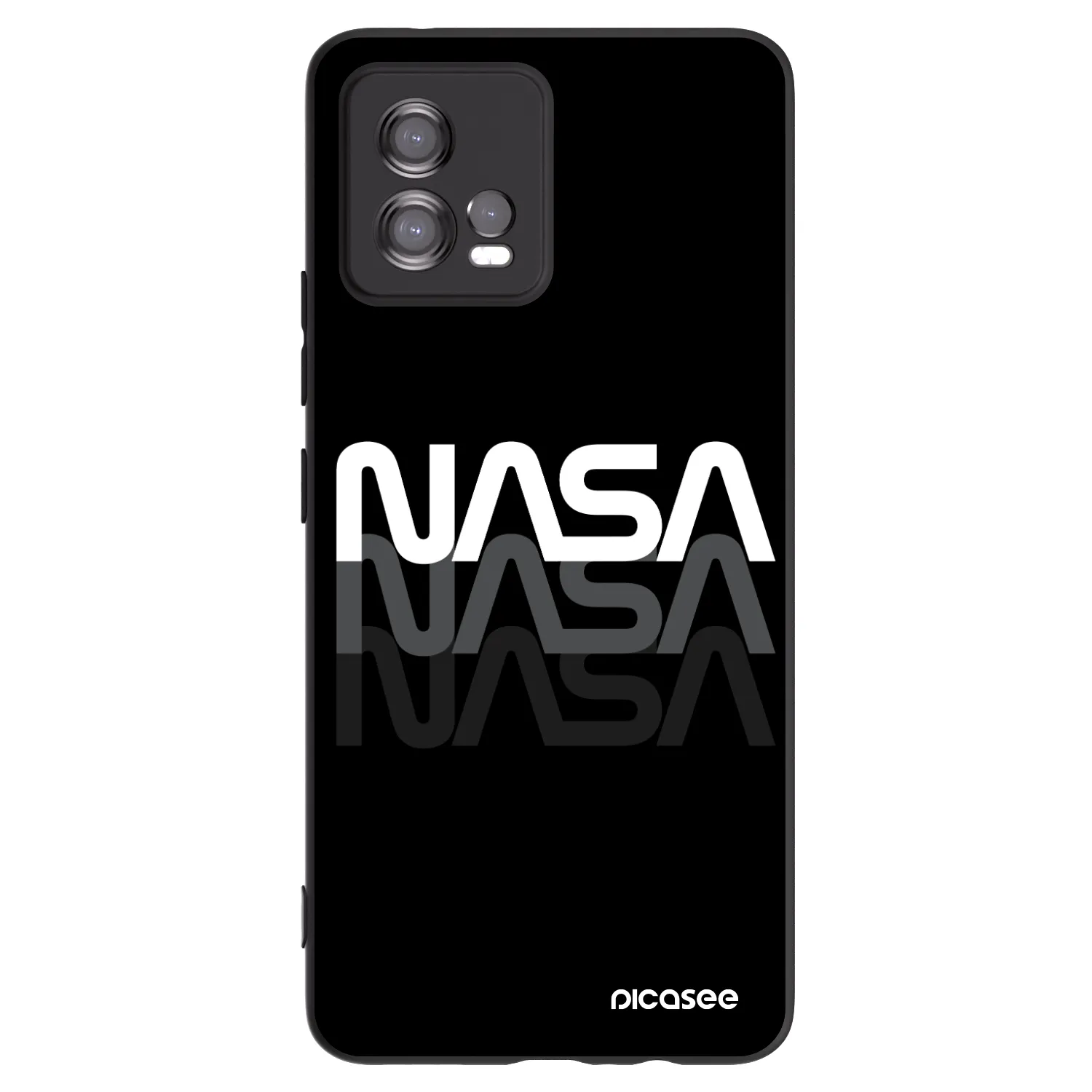 Picasee Motorola Moto G72 Hülle - Schwarzes Silikon - NASA Triple