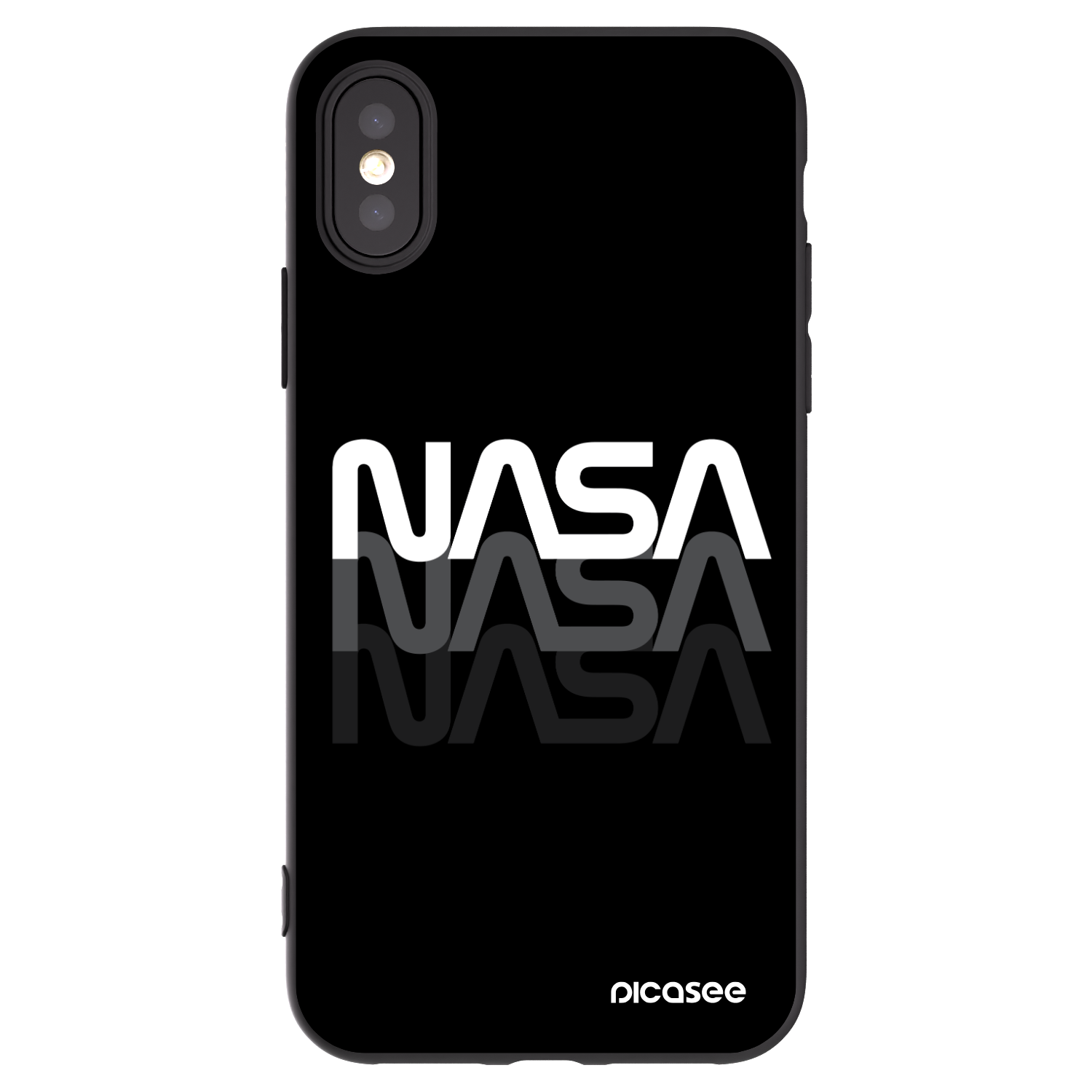 Picasee Apple iPhone X/XS Hülle - Schwarzes Silikon - NASA Triple