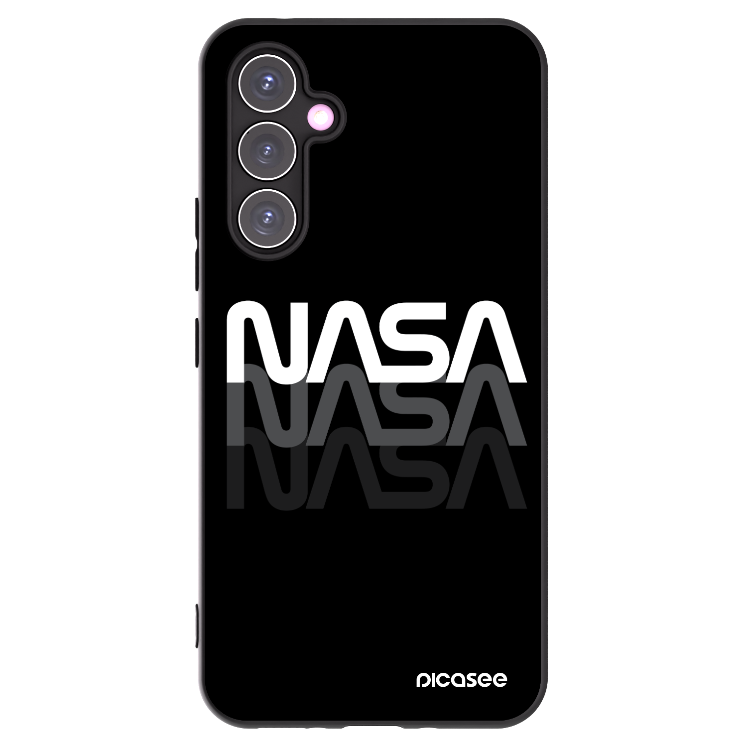 Picasee Samsung Galaxy A54 5G A546B Hülle - Schwarzes Silikon - NASA Triple