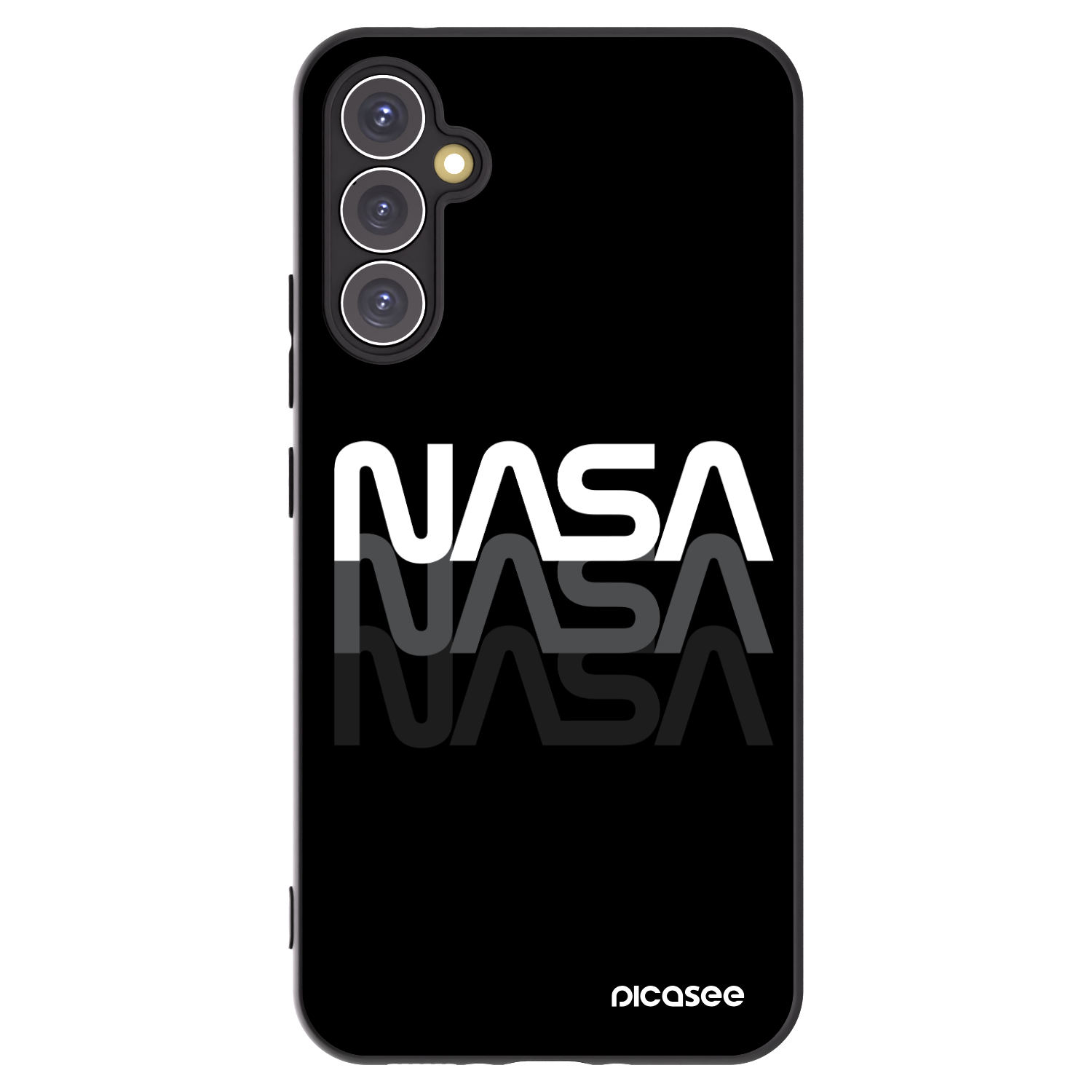 Picasee Samsung Galaxy A34 5G A346B Hülle - Schwarzes Silikon - NASA Triple