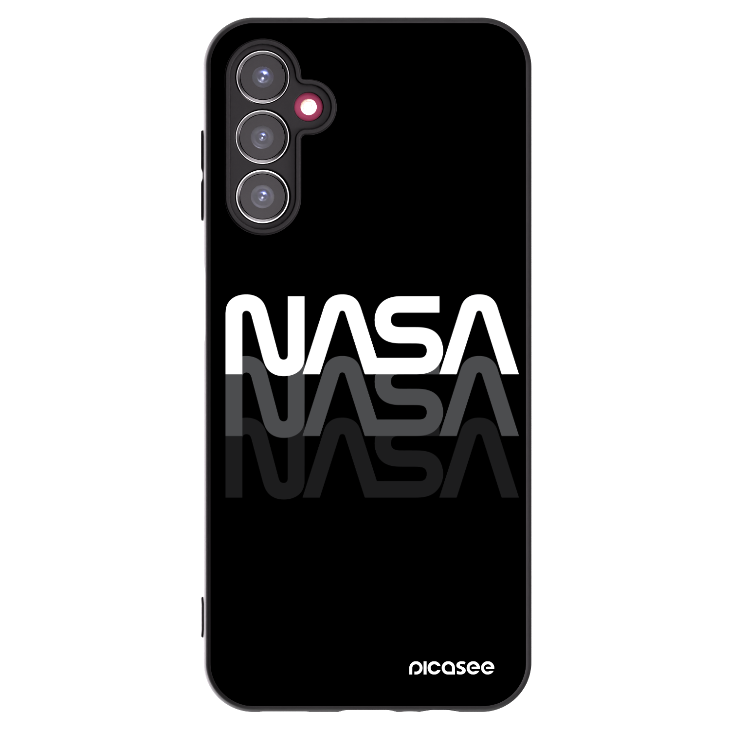 Picasee Samsung Galaxy A14 5G A146P Hülle - Schwarzes Silikon - NASA Triple