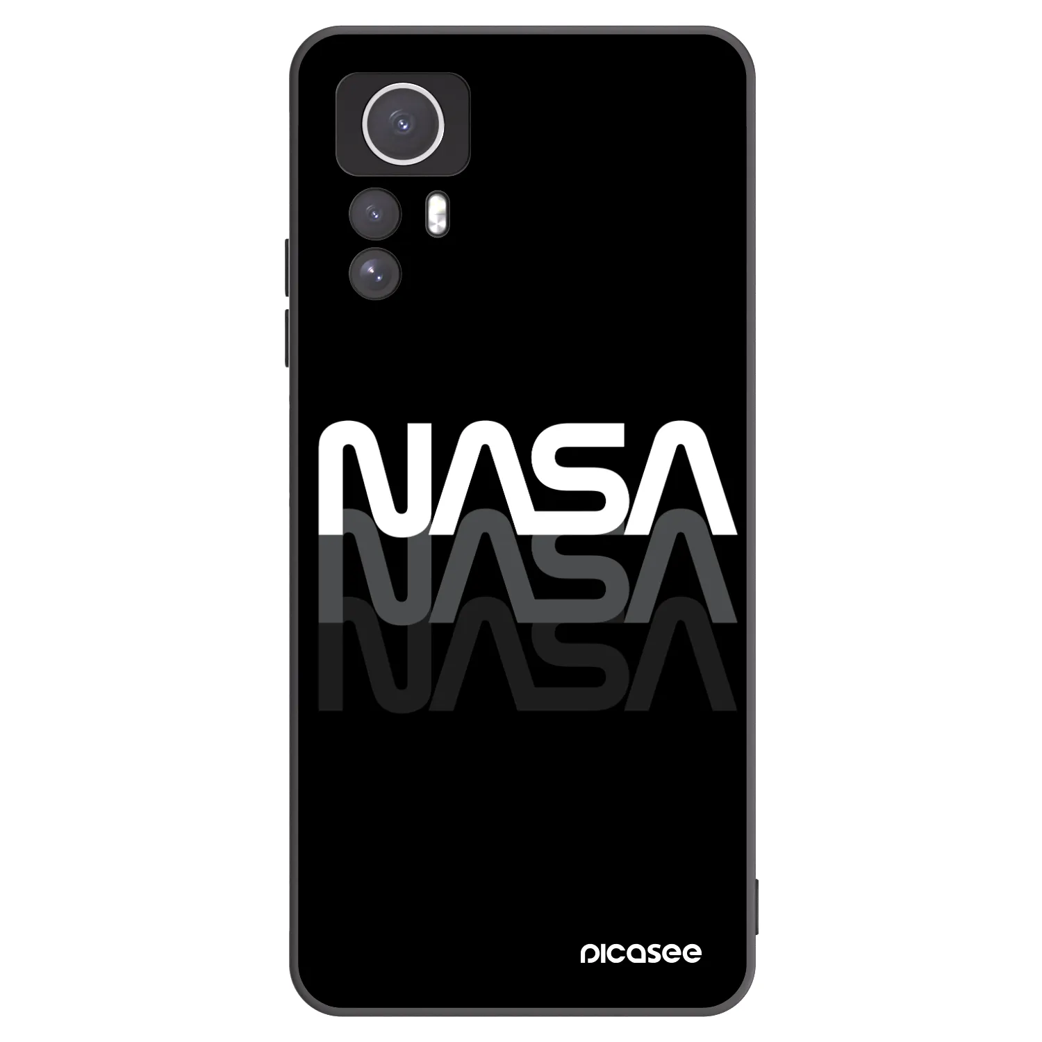 Picasee Xiaomi Redmi Note 12S Hülle - Schwarzes Silikon - NASA Triple