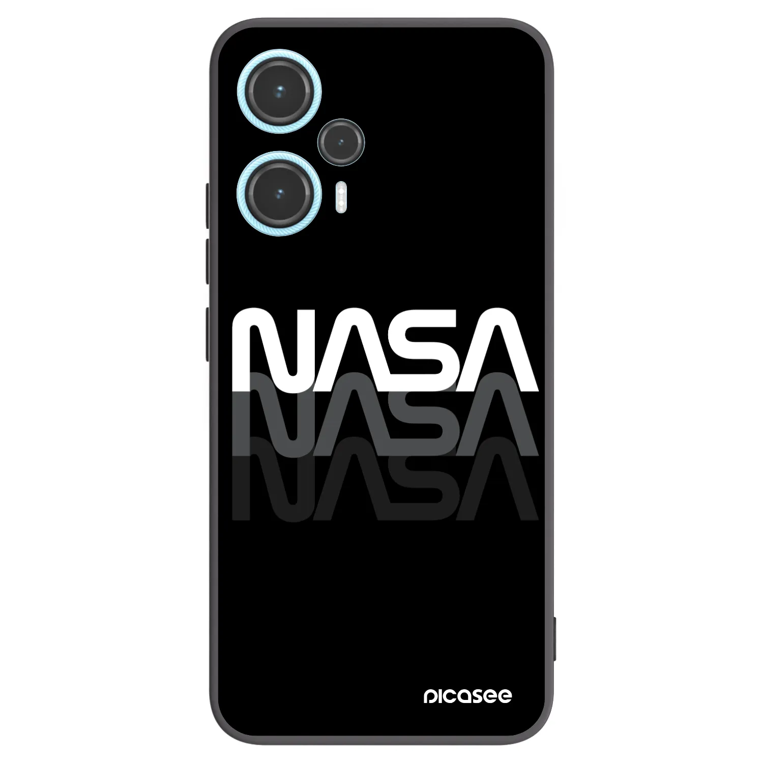 Picasee Xiaomi Poco F5 Hülle - Schwarzes Silikon - NASA Triple