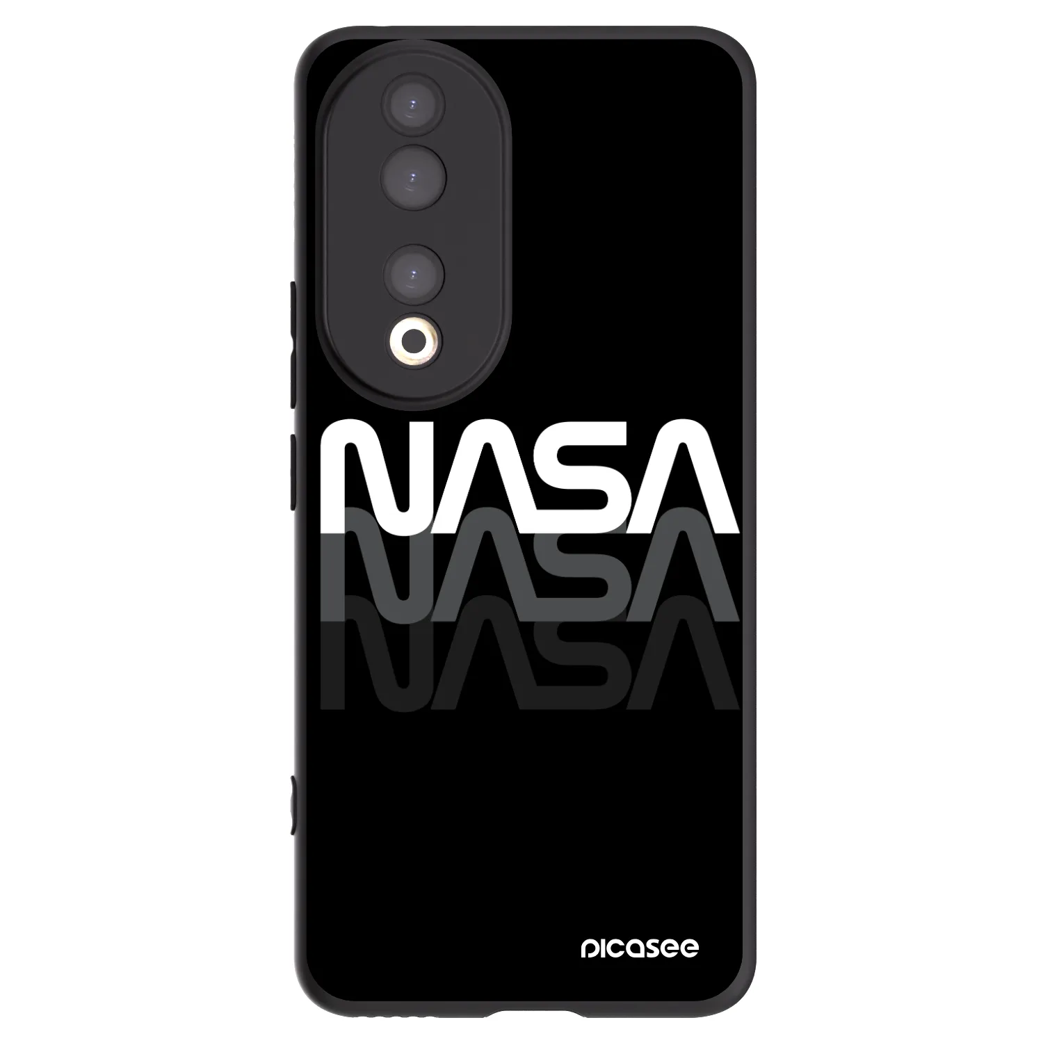 Picasee Honor 90 5G Hülle - Schwarzes Silikon - NASA Triple