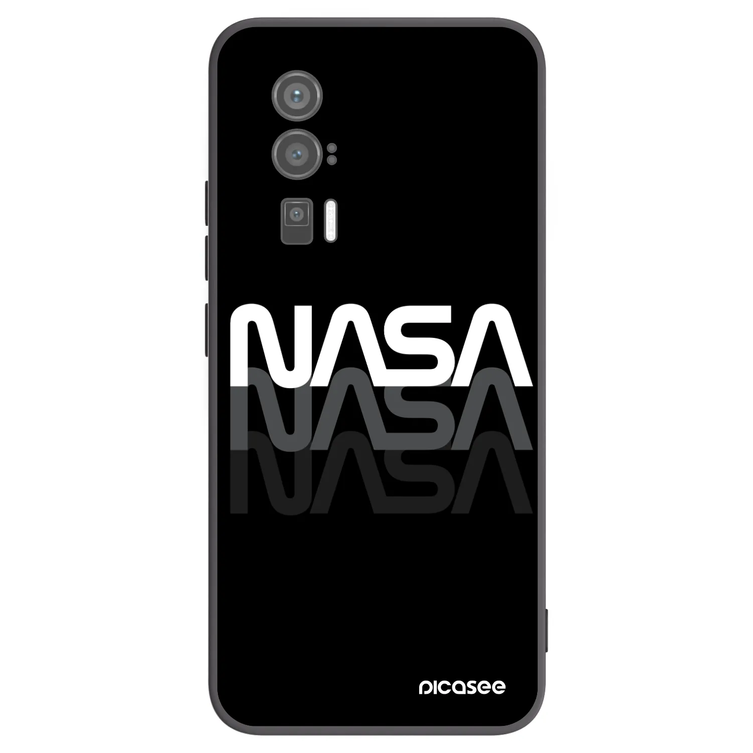 Picasee Xiaomi Poco F5 Pro 5G Hülle - Schwarzes Silikon - NASA Triple