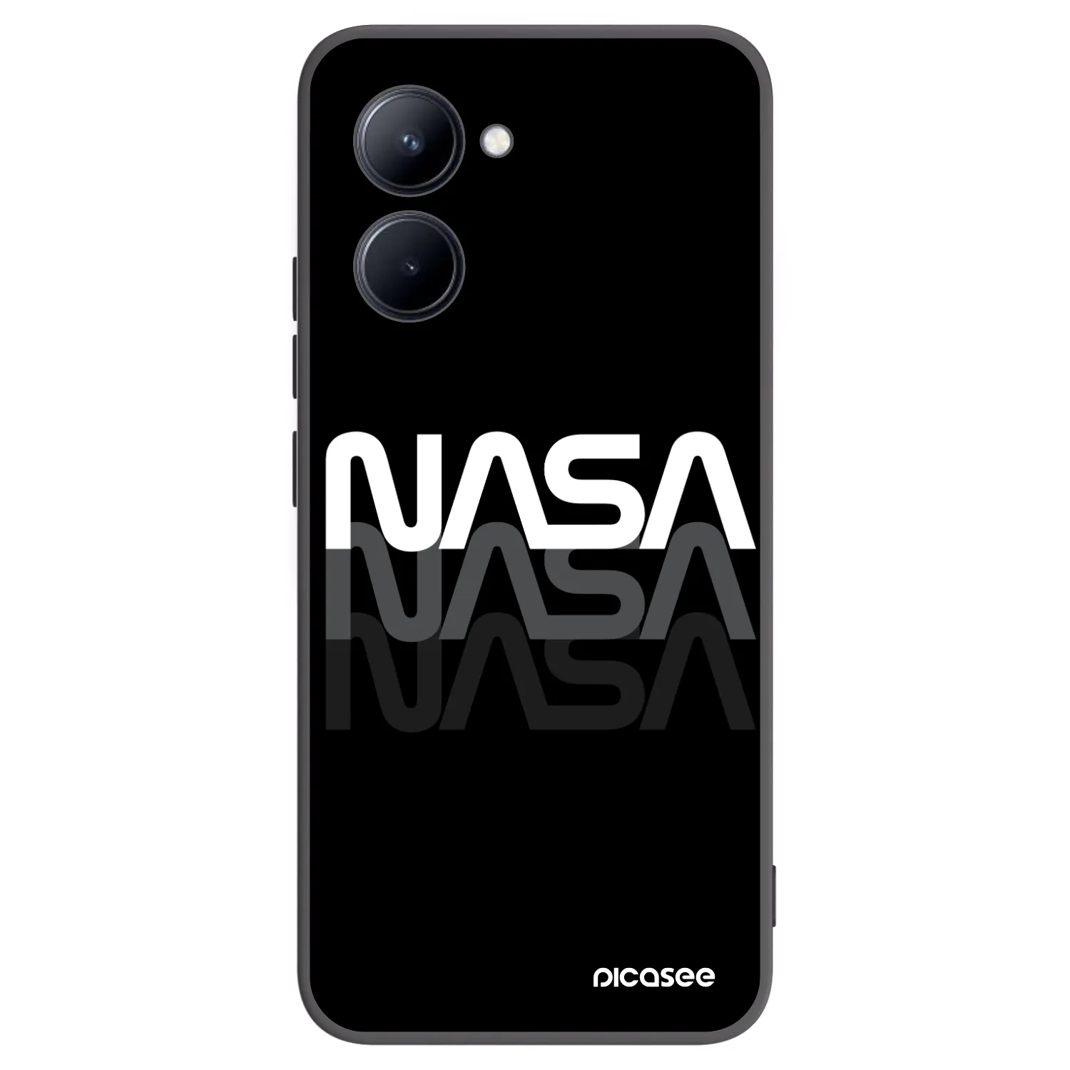 Picasee Realme C33 (2023) Hülle - Schwarzes Silikon - NASA Triple
