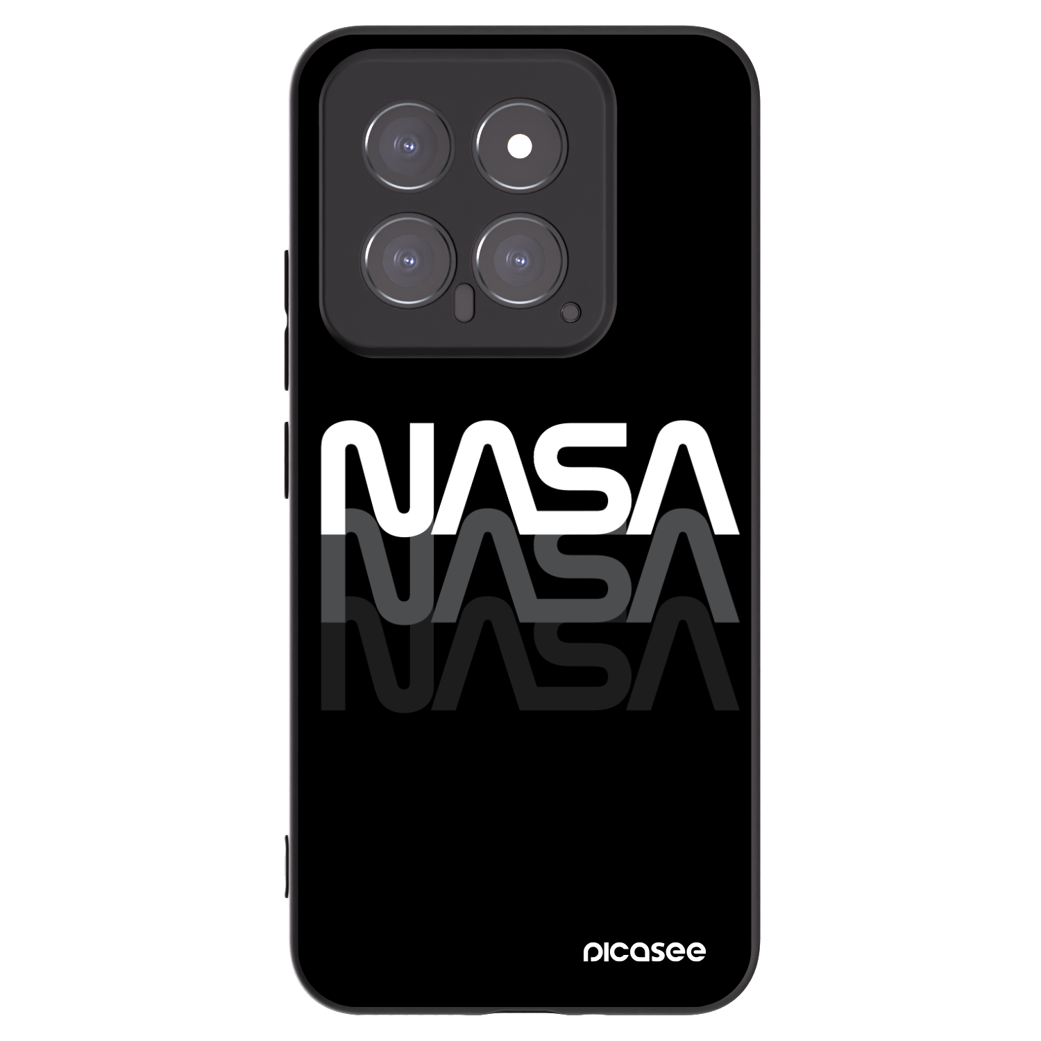 Picasee Xiaomi 14 Hülle - Schwarzes Silikon - NASA Triple