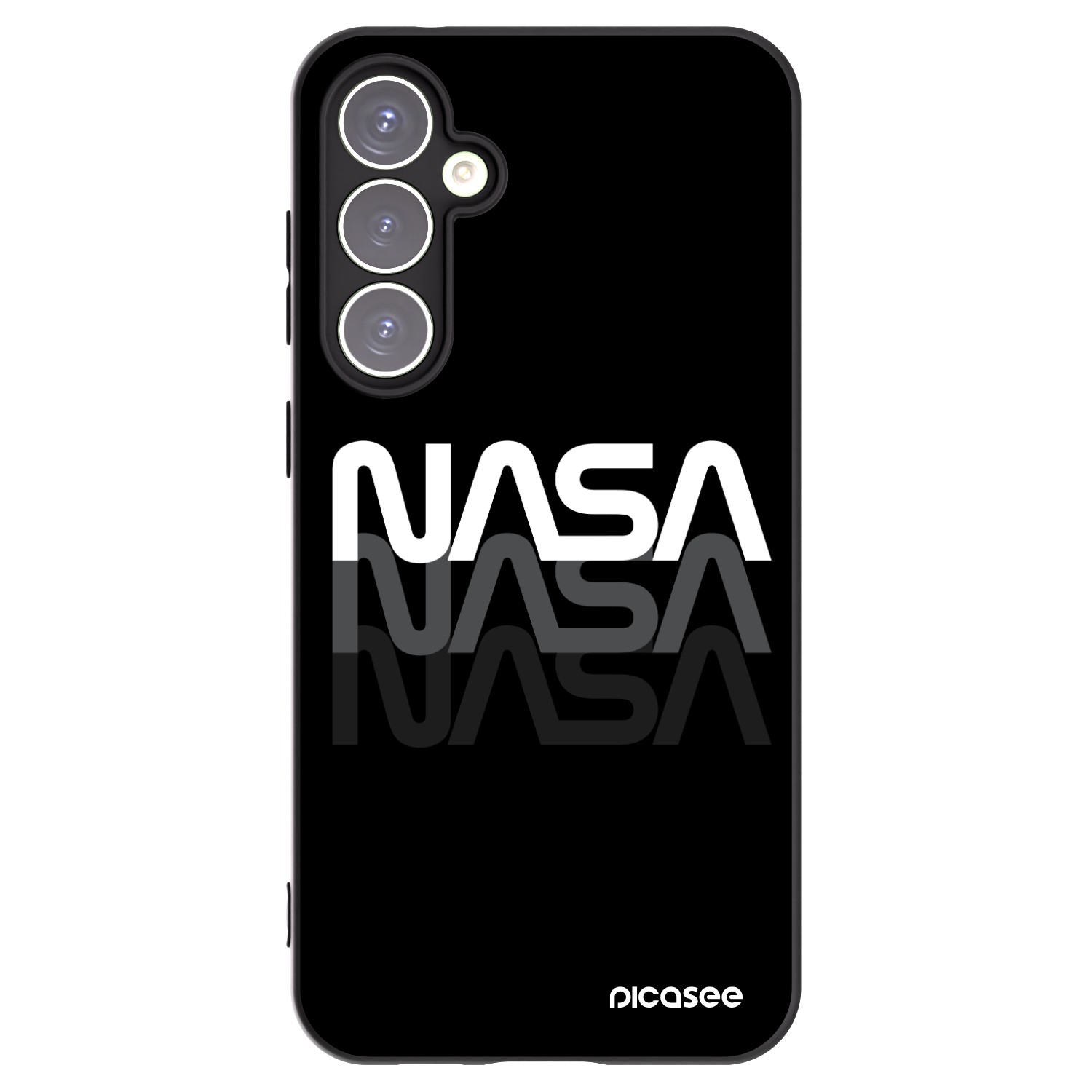 Picasee Samsung Galaxy S23 FE S711B Hülle - Schwarzes Silikon - NASA Triple