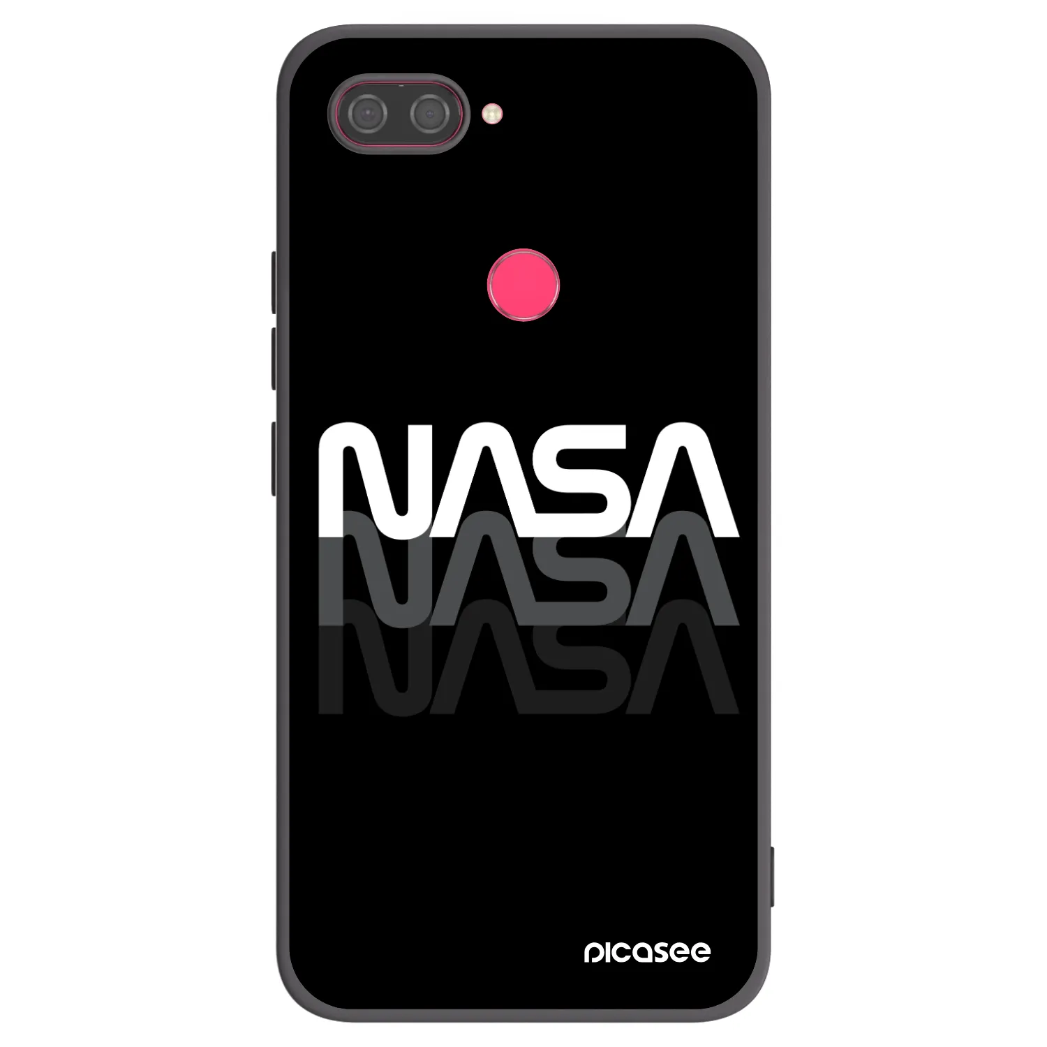 Picasee Xiaomi Mi 8 Lite Hülle - Schwarzes Silikon - NASA Triple