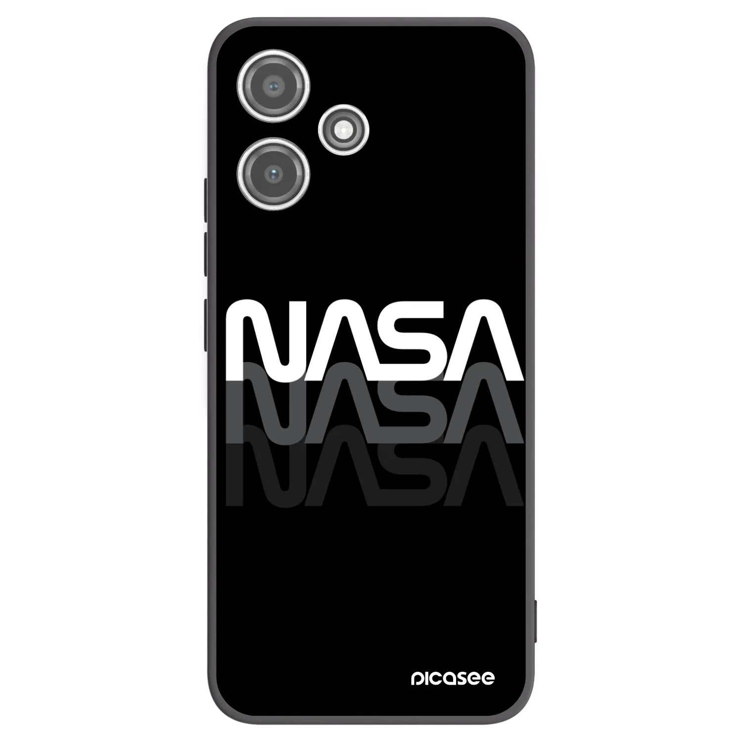 Picasee Xiaomi Redmi 12 5G Hülle - Schwarzes Silikon - NASA Triple