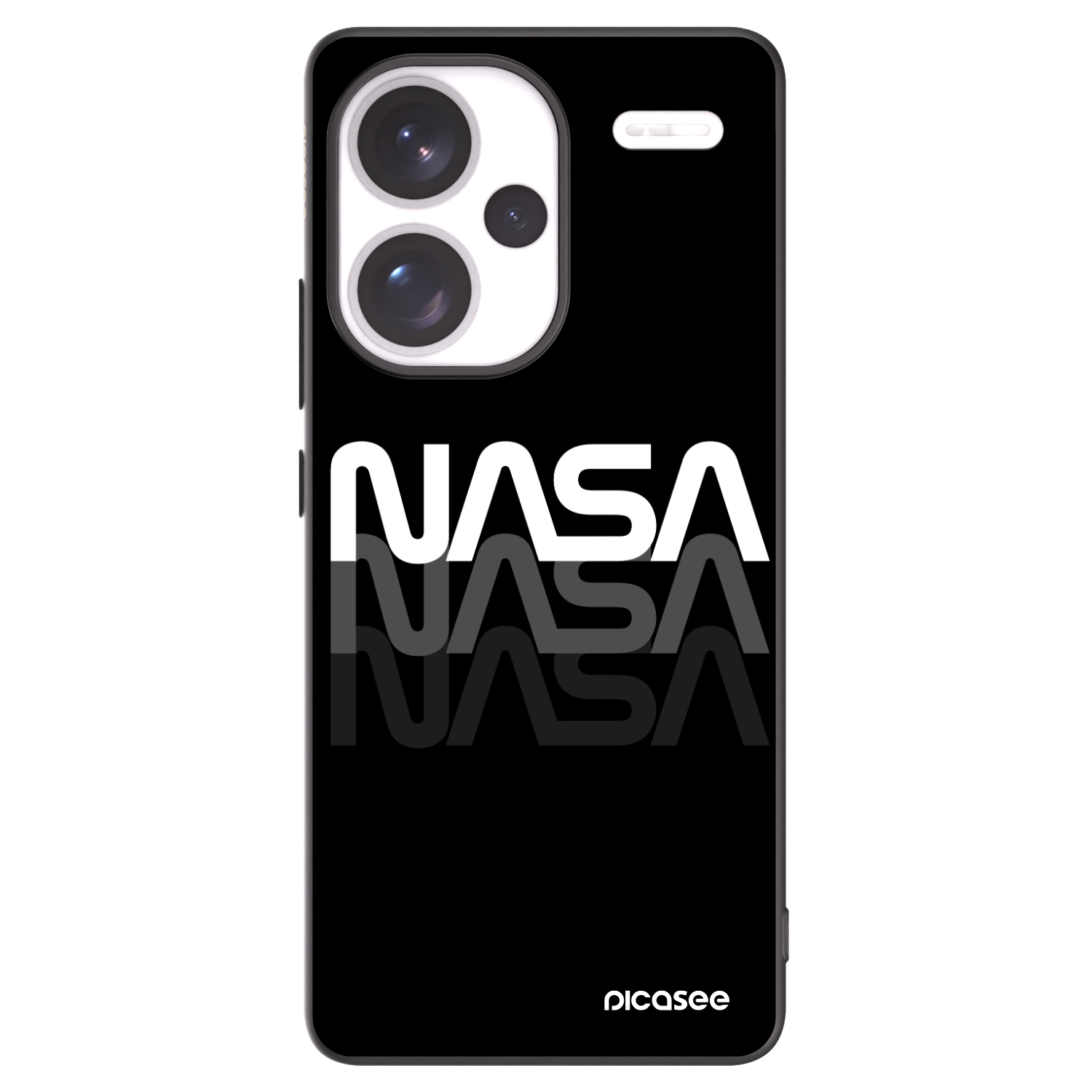 Picasee Xiaomi Redmi Note 13 Pro+ 5G Hülle - Schwarzes Silikon - NASA Triple