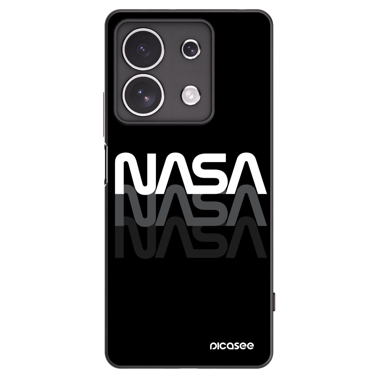 Picasee Xiaomi Redmi Note 13 4G Hülle - Schwarzes Silikon - NASA Triple