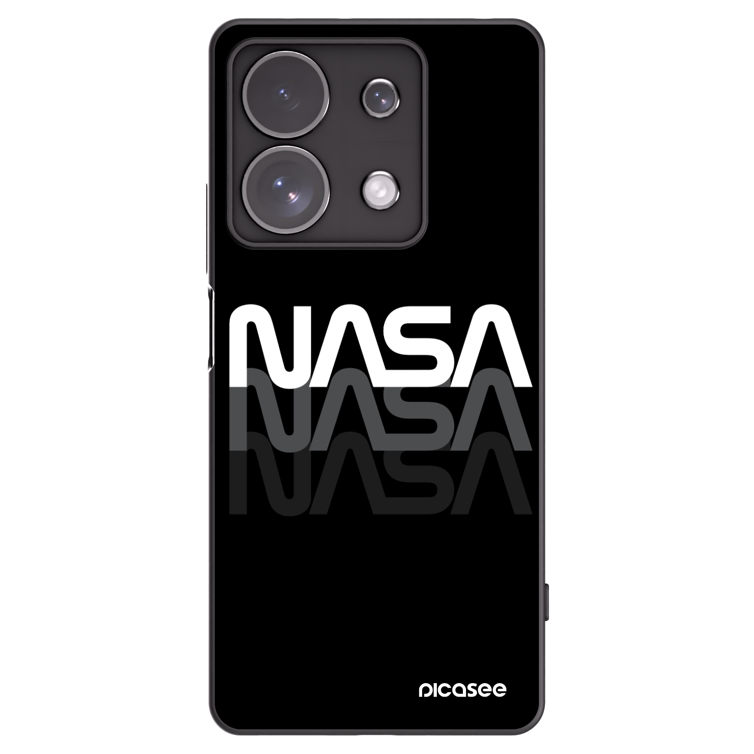 Picasee Xiaomi Redmi Note 13 Pro 4G Hülle - Schwarzes Silikon - NASA Triple