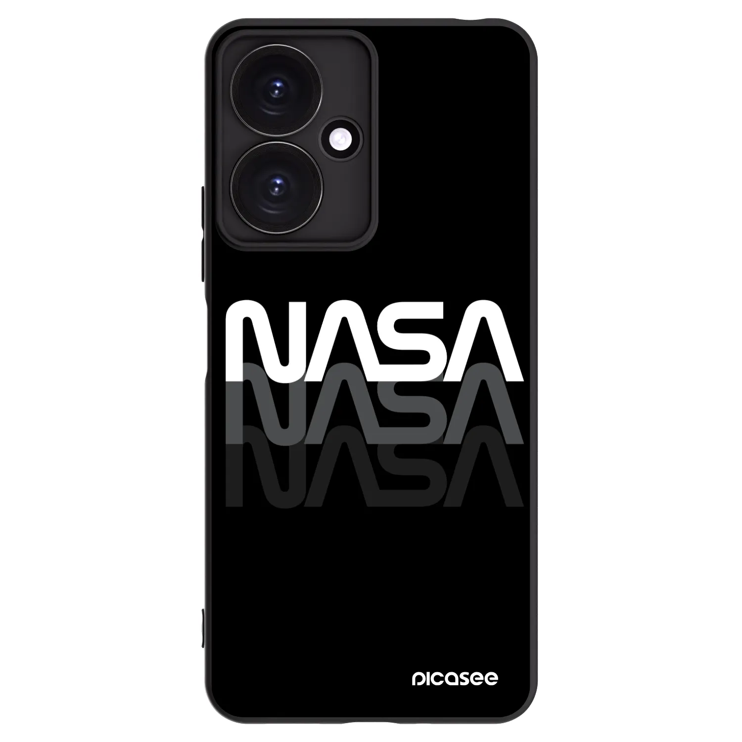 Picasee Xiaomi Redmi 13C 5G Hülle - Schwarzes Silikon - NASA Triple