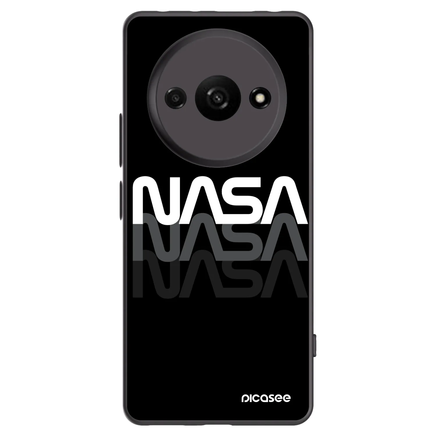 Picasee Xiaomi Redmi A3 Hülle - Schwarzes Silikon - NASA Triple