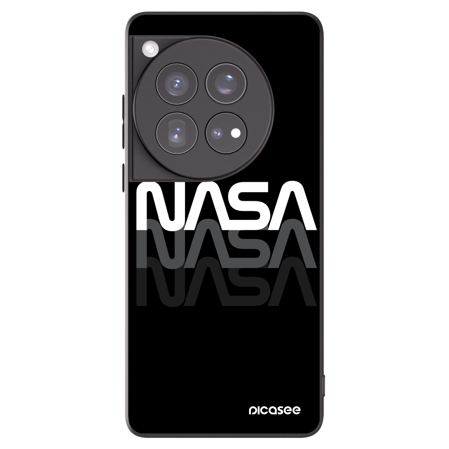 Picasee OnePlus 12 5G Hülle - Schwarzes Silikon - NASA Triple