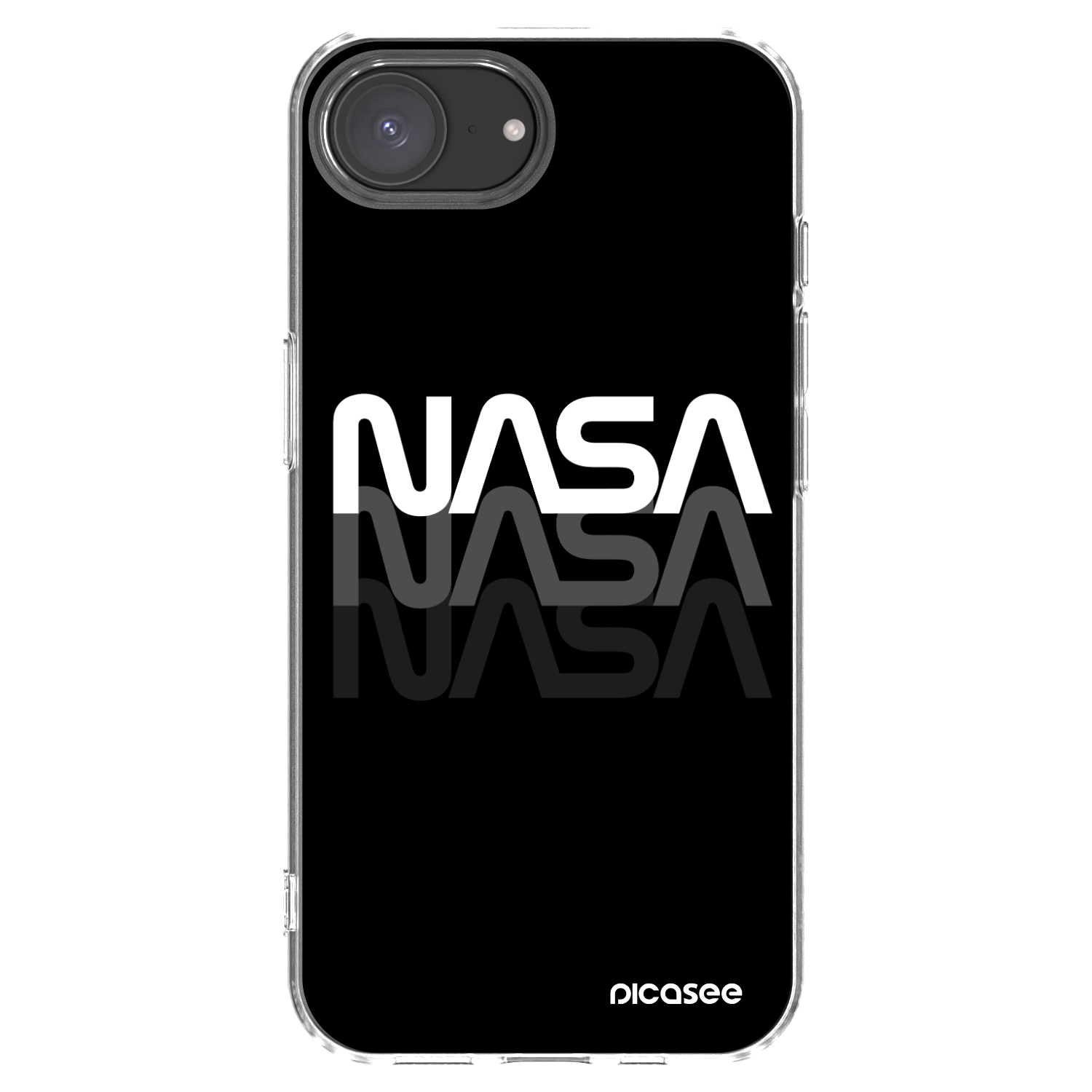 Picasee Apple iPhone 16e Hülle - Transparentes Silikon - NASA Triple