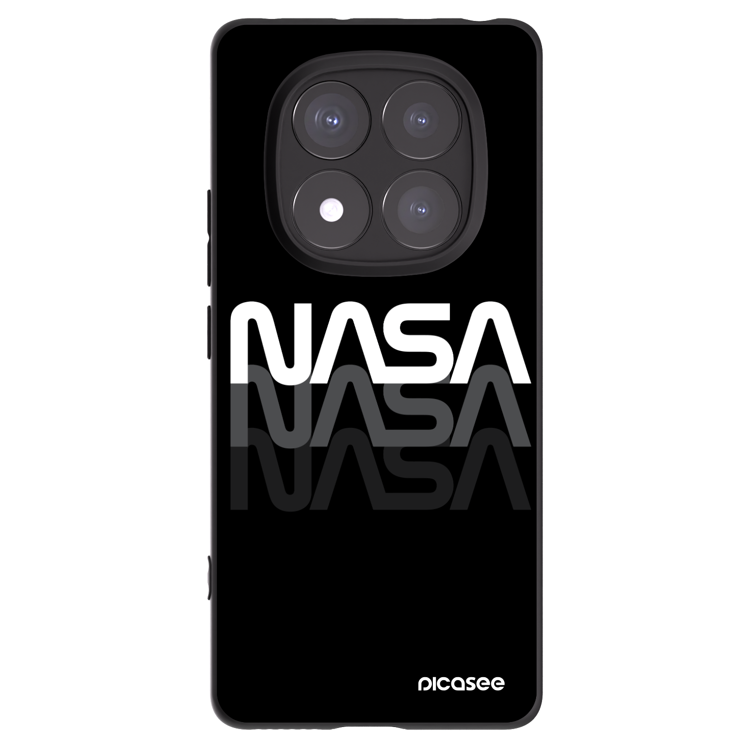 Picasee Xiaomi Redmi Note 14 Pro 5G Hülle - Schwarzes Silikon - NASA Triple