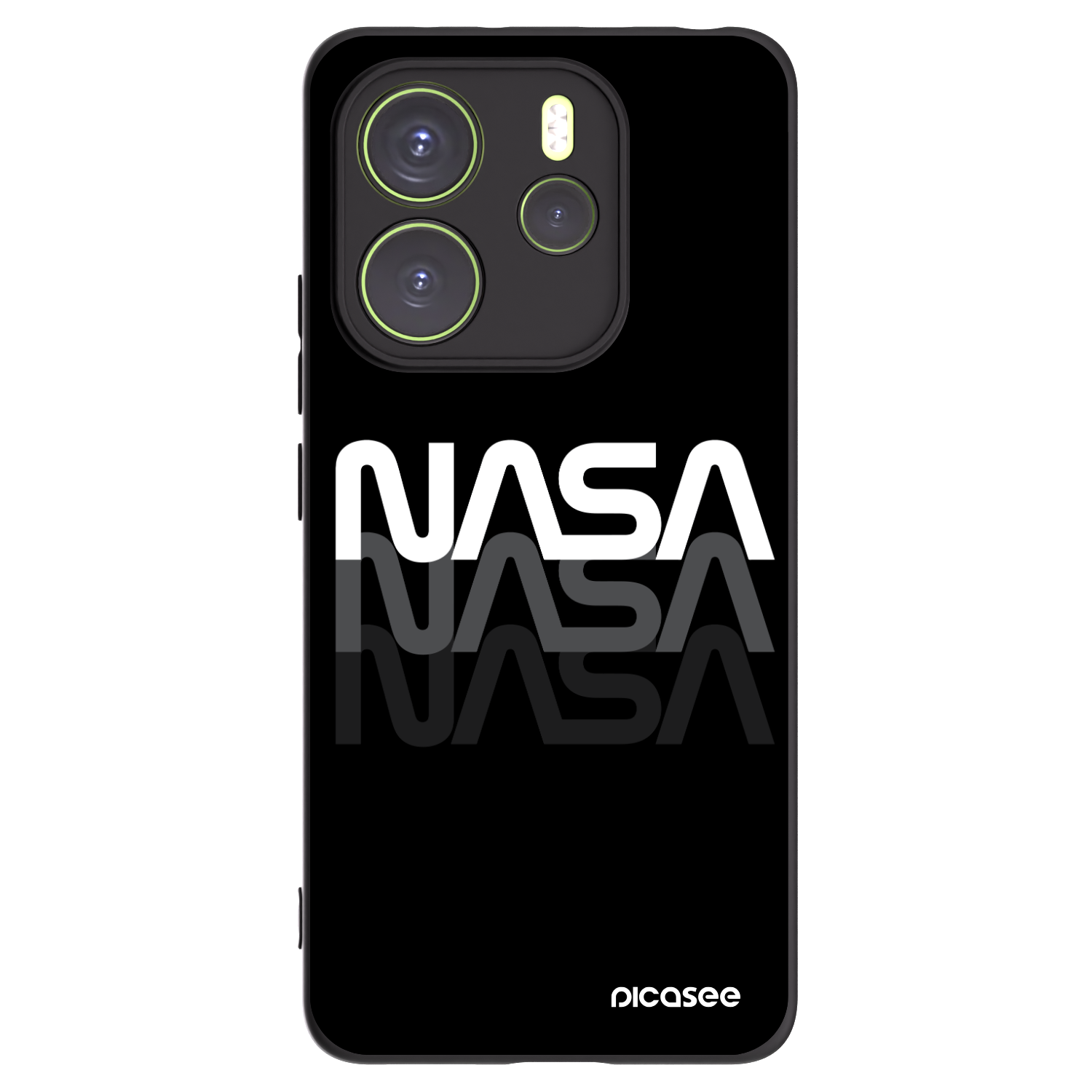 Picasee Xiaomi Redmi Note 14 4G Hülle - Schwarzes Silikon - NASA Triple