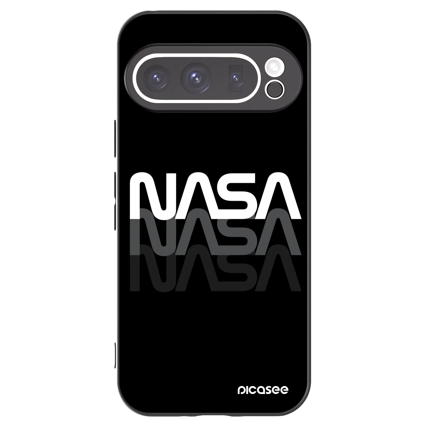 Picasee Google Pixel 9 Pro Hülle - Schwarzes Silikon - NASA Triple