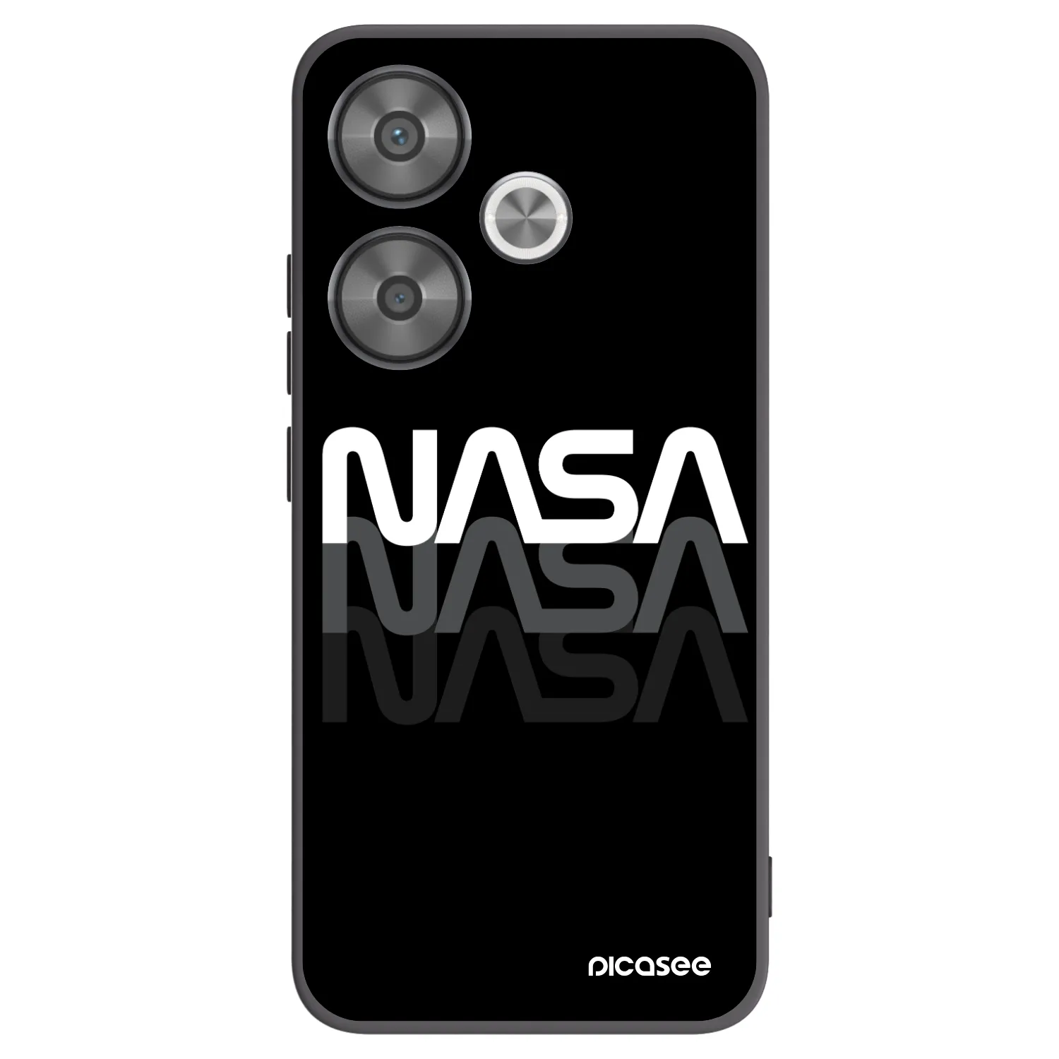Picasee Xiaomi Poco F6 Hülle - Schwarzes Silikon - NASA Triple