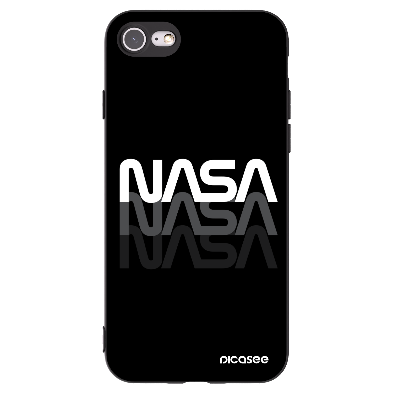 Picasee Apple iPhone SE 2020 Hülle - Schwarzes Silikon - NASA Triple