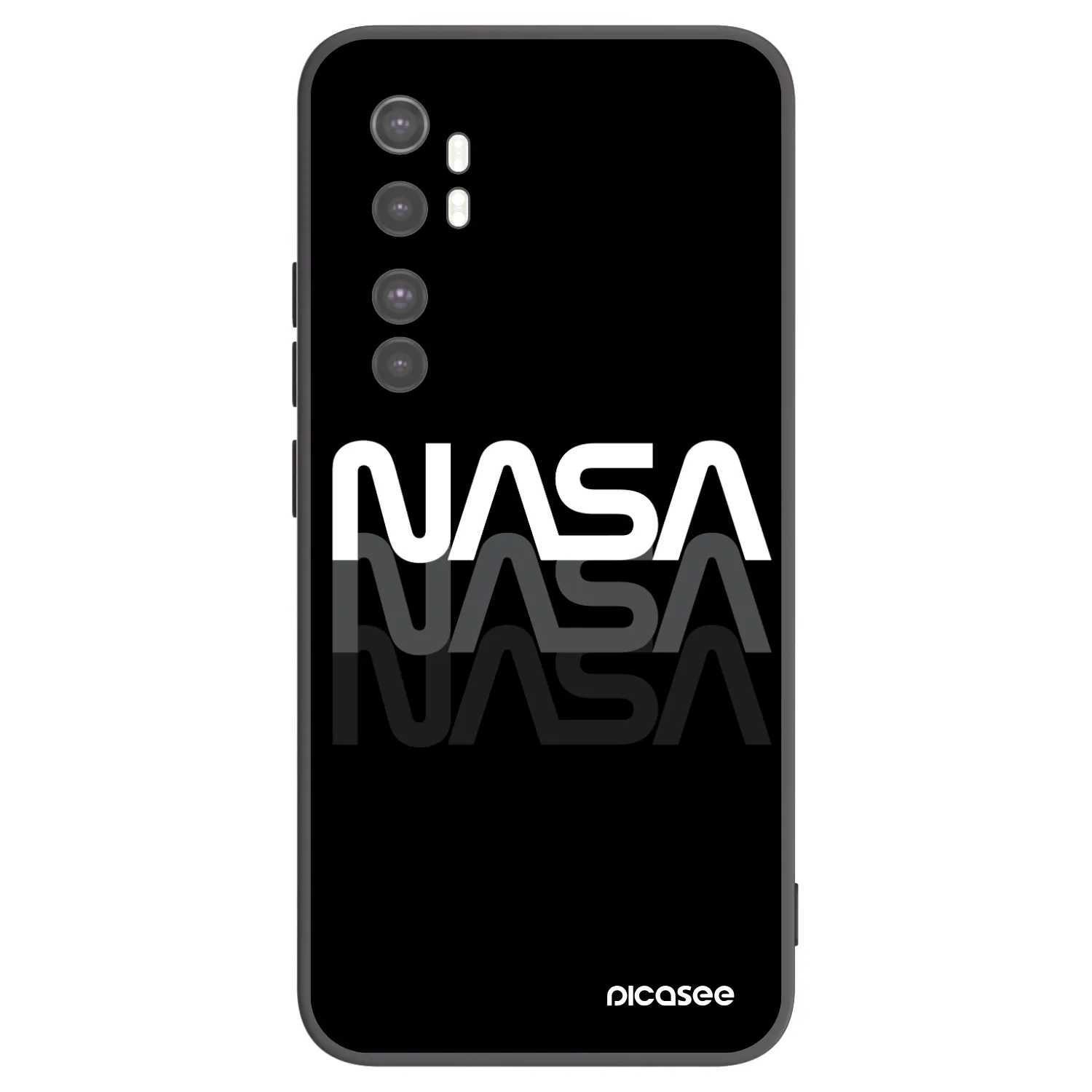 Picasee Xiaomi Mi Note 10 Lite Hülle - Schwarzes Silikon - NASA Triple