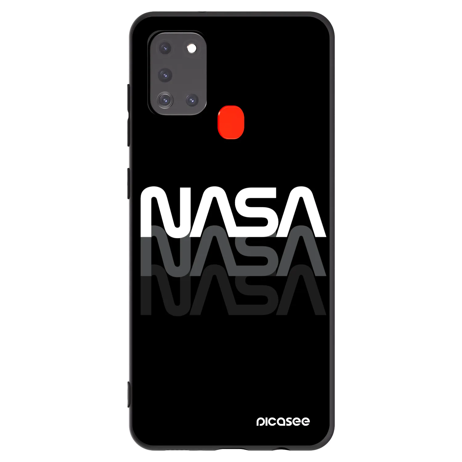 Picasee Samsung Galaxy A21s Hülle - Schwarzes Silikon - NASA Triple