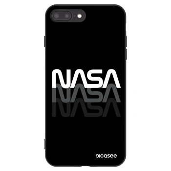 Picasee Apple iPhone 7 Plus Hülle - Schwarzes Silikon - NASA Triple