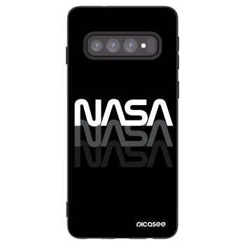 Picasee Samsung Galaxy S10 G973 Hülle - Schwarzes Silikon - NASA Triple