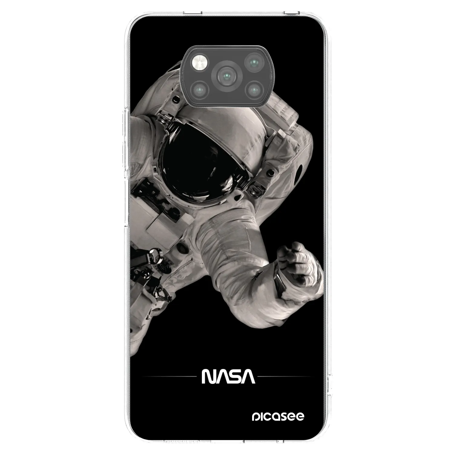 Picasee Xiaomi Poco X3 Hülle - Schwarzes Silikon - Astronaut Big