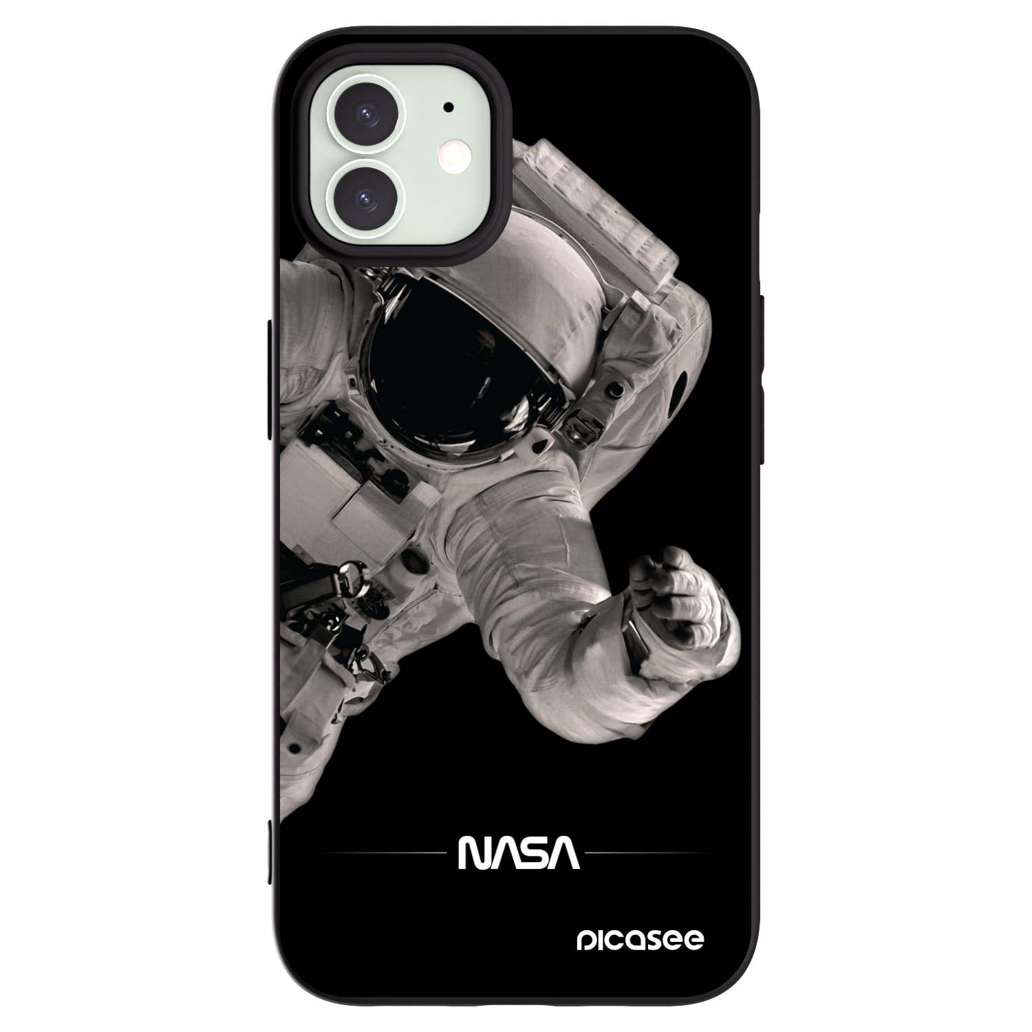 Picasee Apple iPhone 12 Pro Hülle - Schwarzes Silikon - Astronaut Big