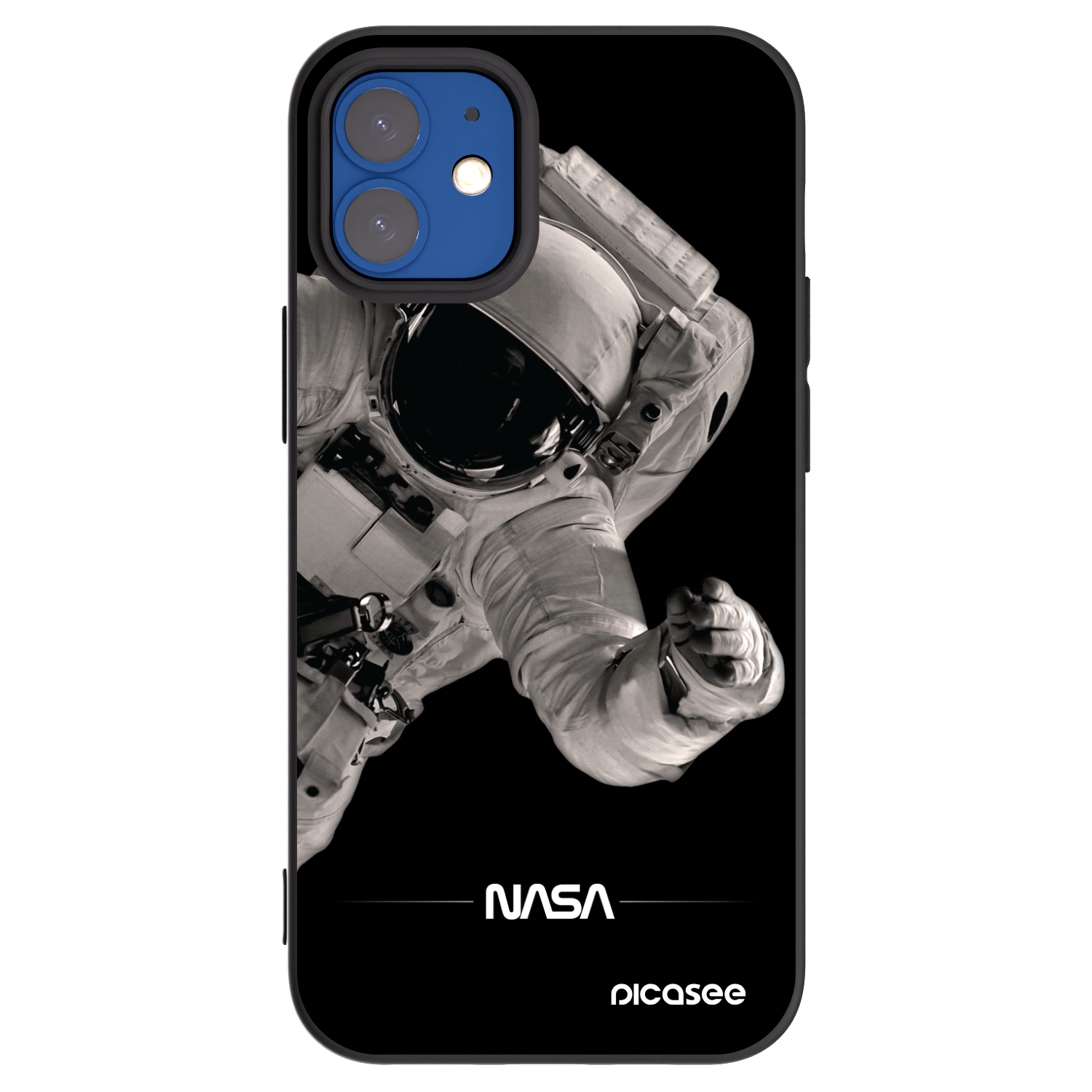 Picasee Apple iPhone 12 mini Hülle - Schwarzes Silikon - Astronaut Big
