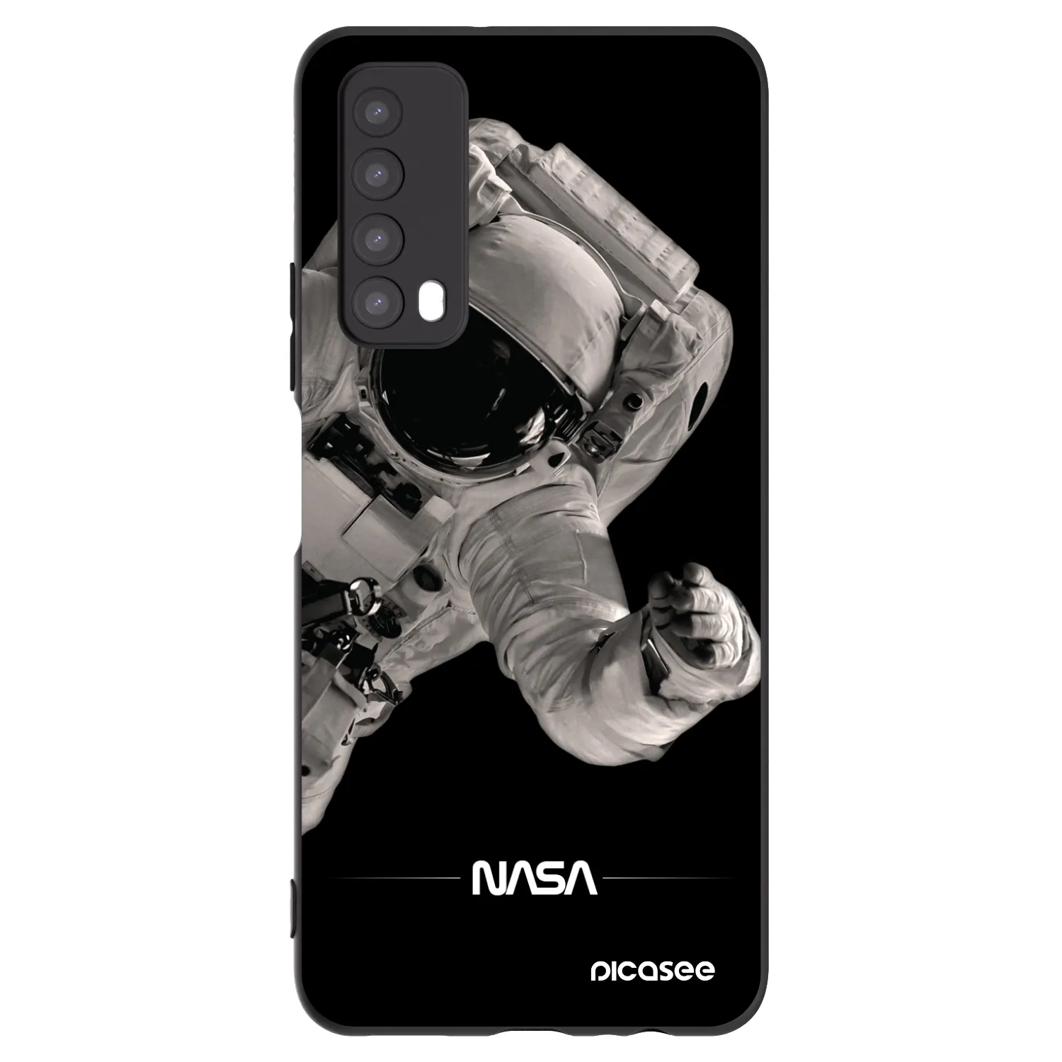 Picasee Huawei P Smart 2021 Hülle - Schwarzes Silikon - Astronaut Big