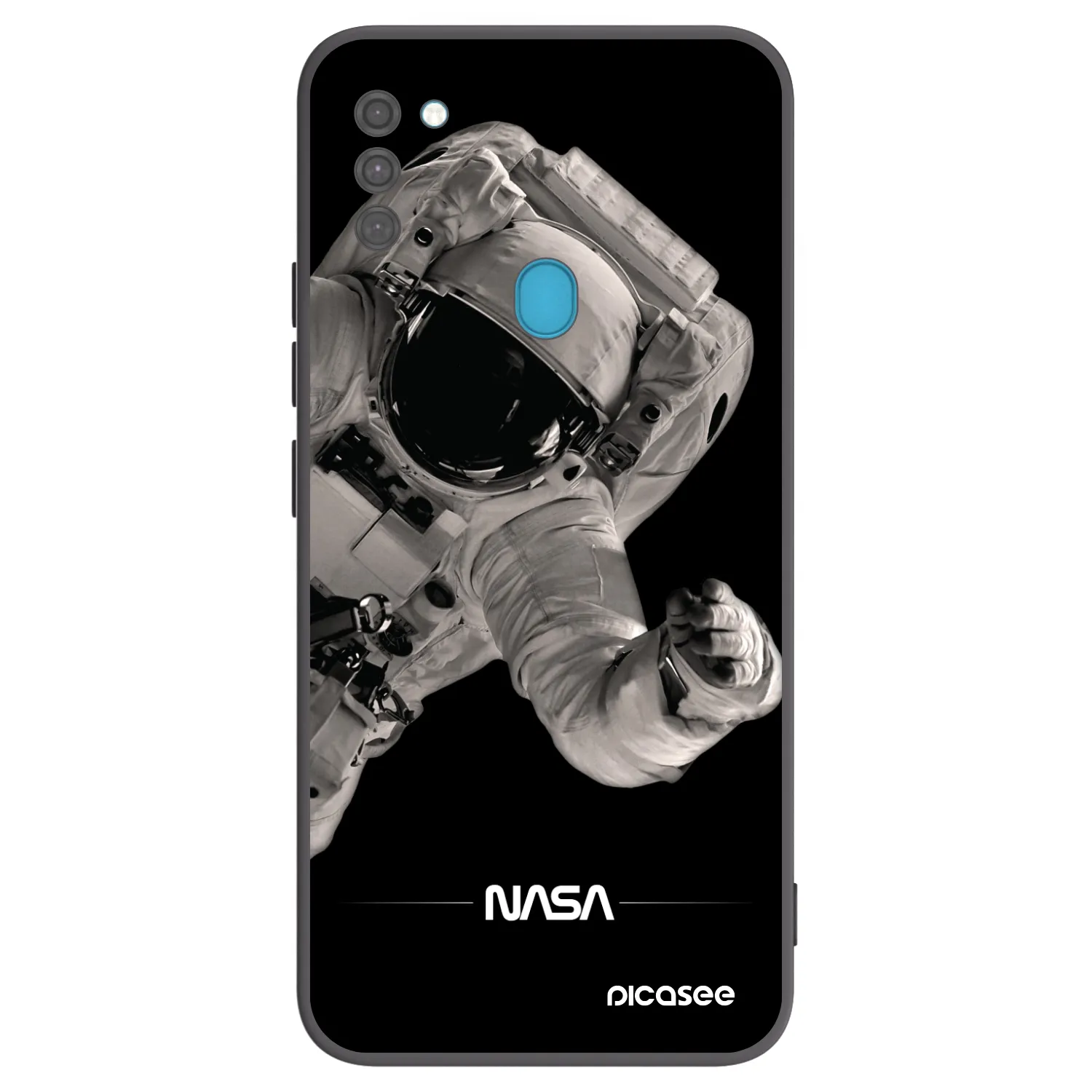 Picasee Samsung Galaxy M11 Hülle - Schwarzes Silikon - Astronaut Big