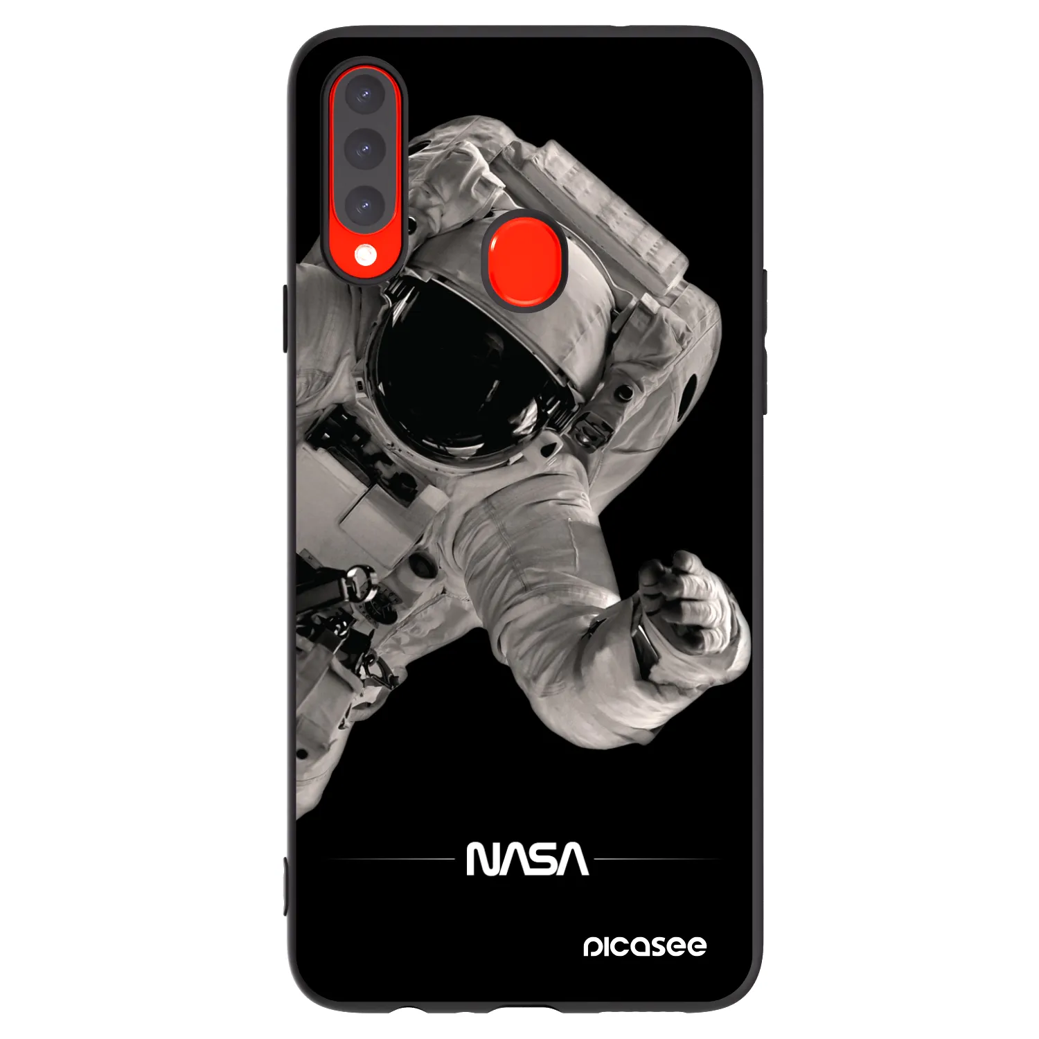 Picasee Samsung Galaxy A20s Hülle - Schwarzes Silikon - Astronaut Big