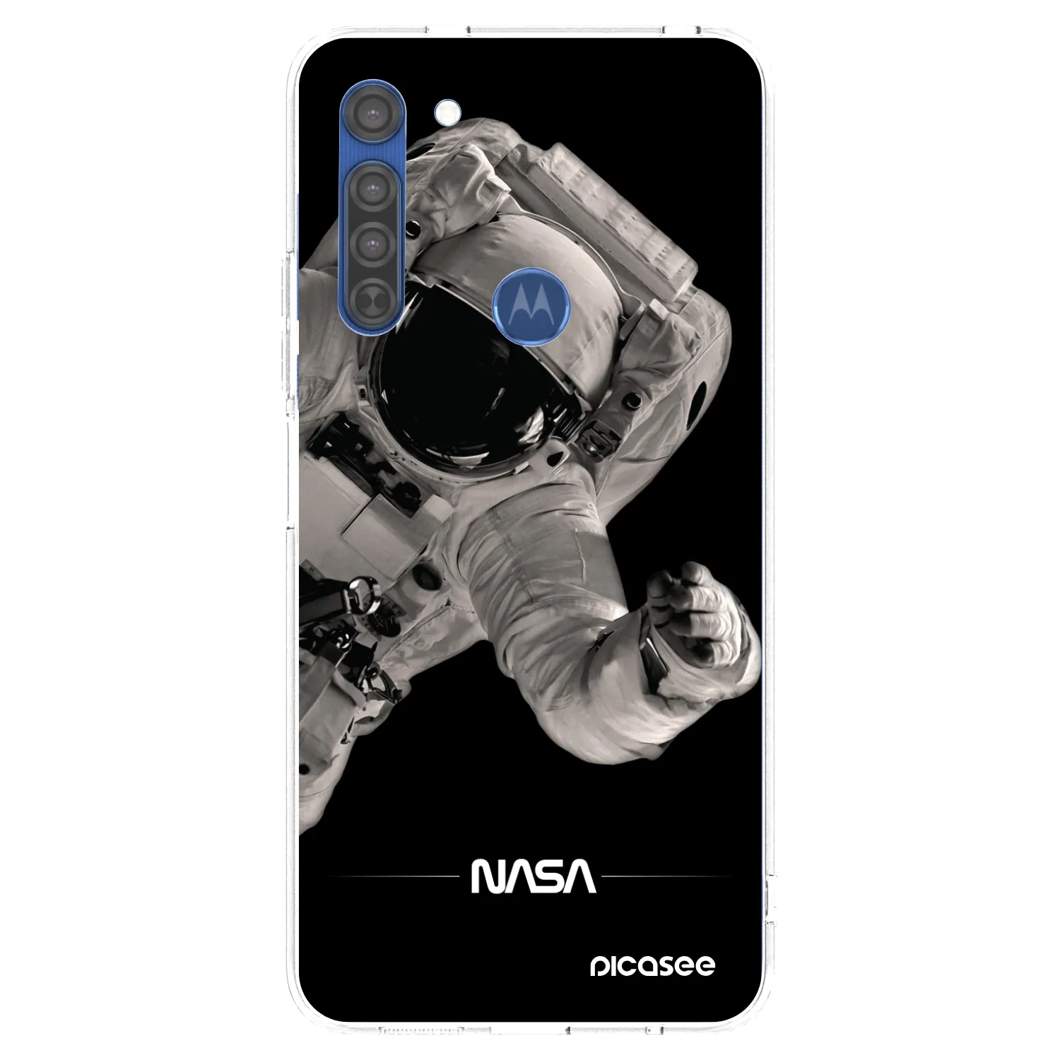 Picasee Motorola Moto G8 Hülle - Transparentes Silikon - Astronaut Big