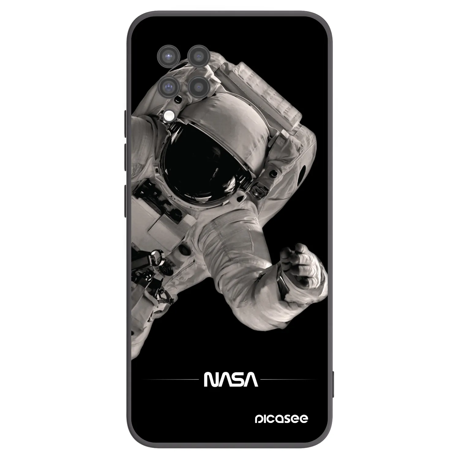 Picasee Samsung Galaxy A42 A426B Hülle - Schwarzes Silikon - Astronaut Big