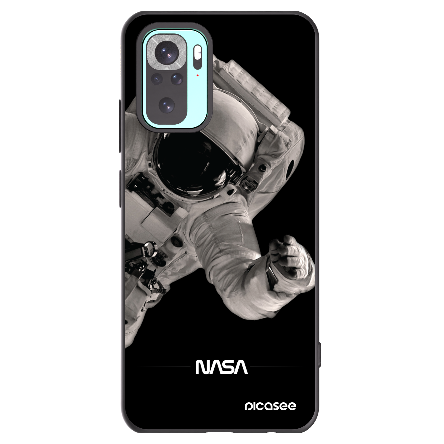 Picasee Xiaomi Redmi Note 10 Pro Hülle - Schwarzes Silikon - Astronaut Big